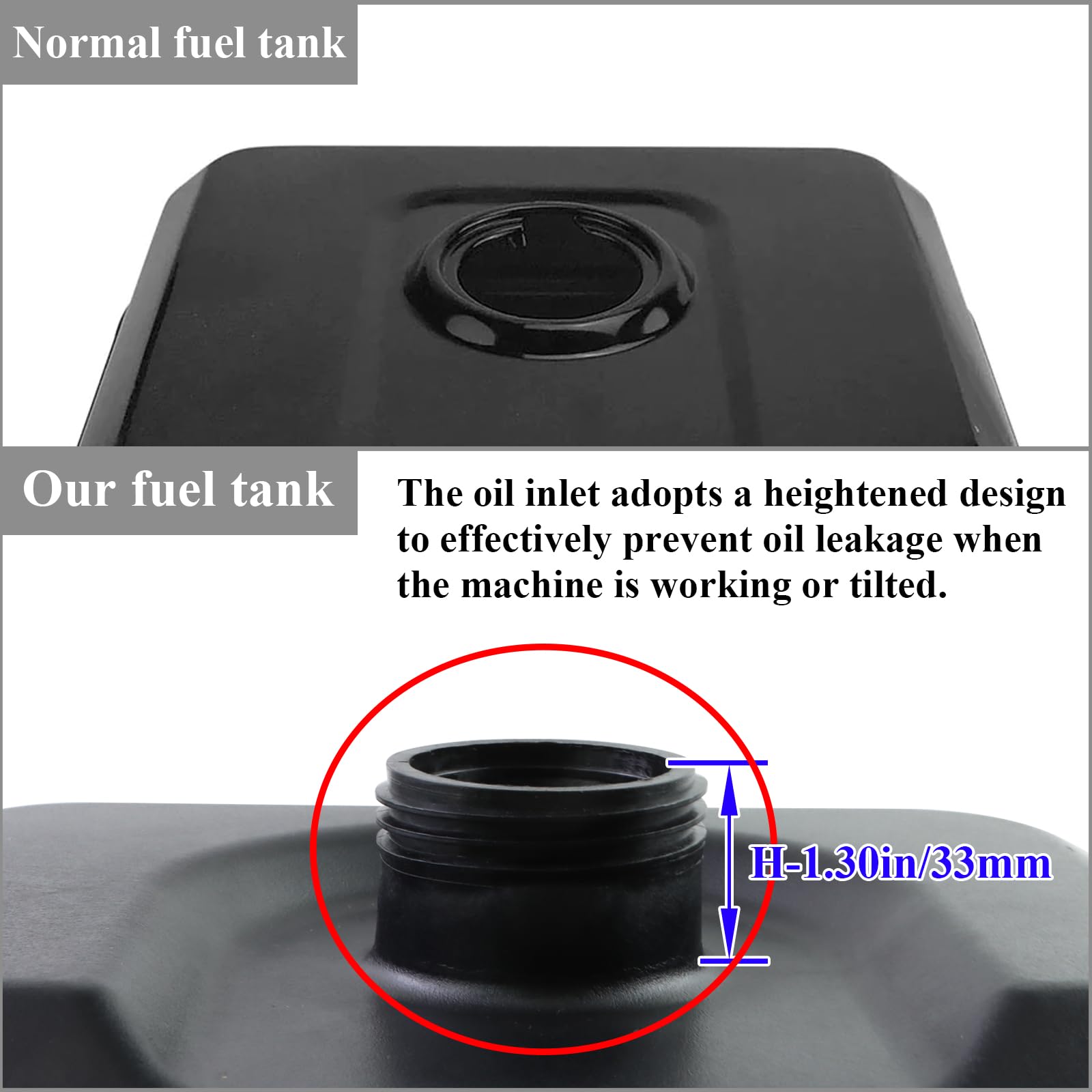 WOTIAN Plastic Fuel Tank for GX270 GX340 GX390, Model 17510-ZE3-030ZA, Anti-vibration, Fits Harbor Freight Predator 420cc