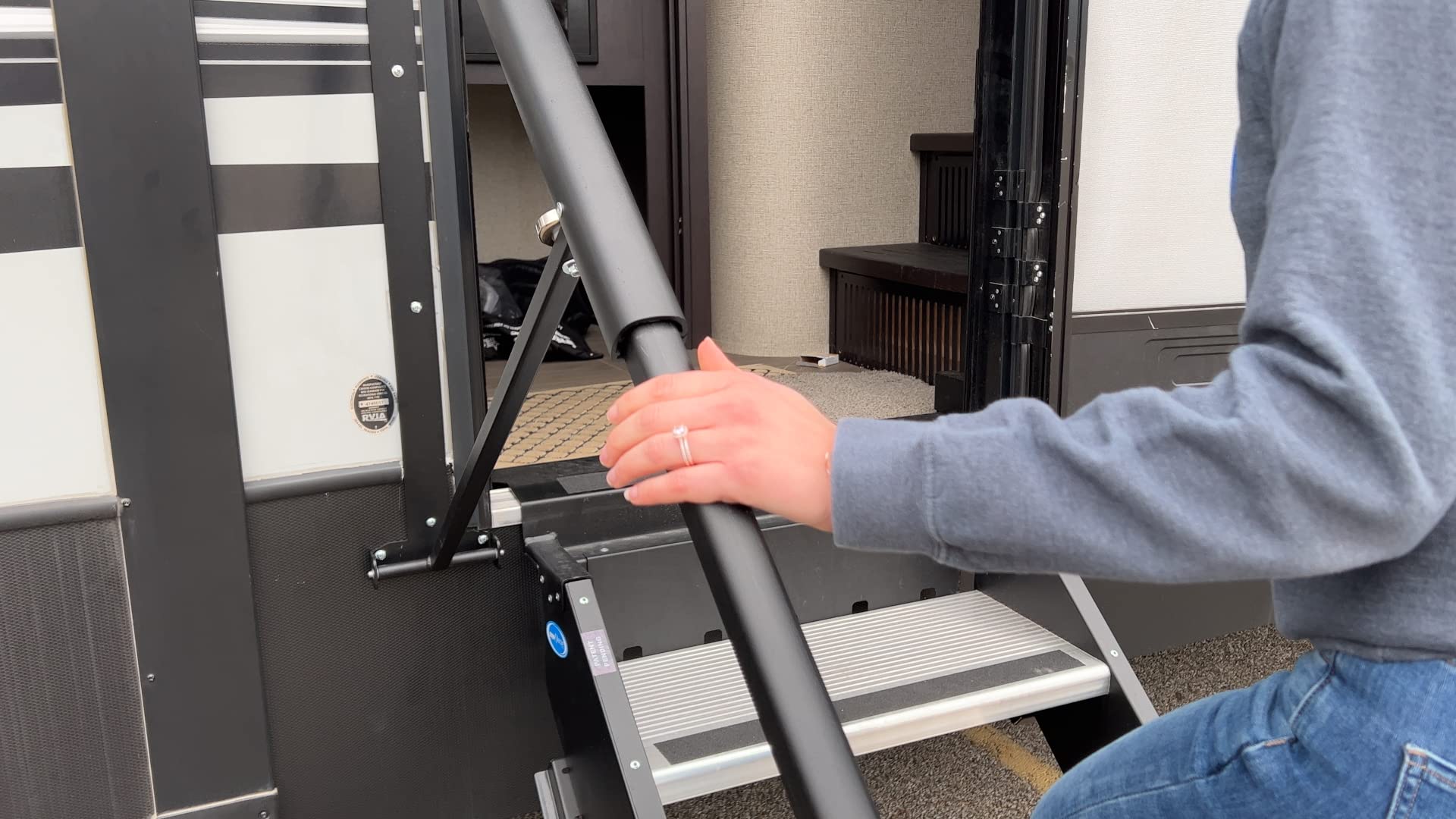 MORryde SP56-469 Safe-T-Rail - Standard Black Steel Safety Rail for Trailers