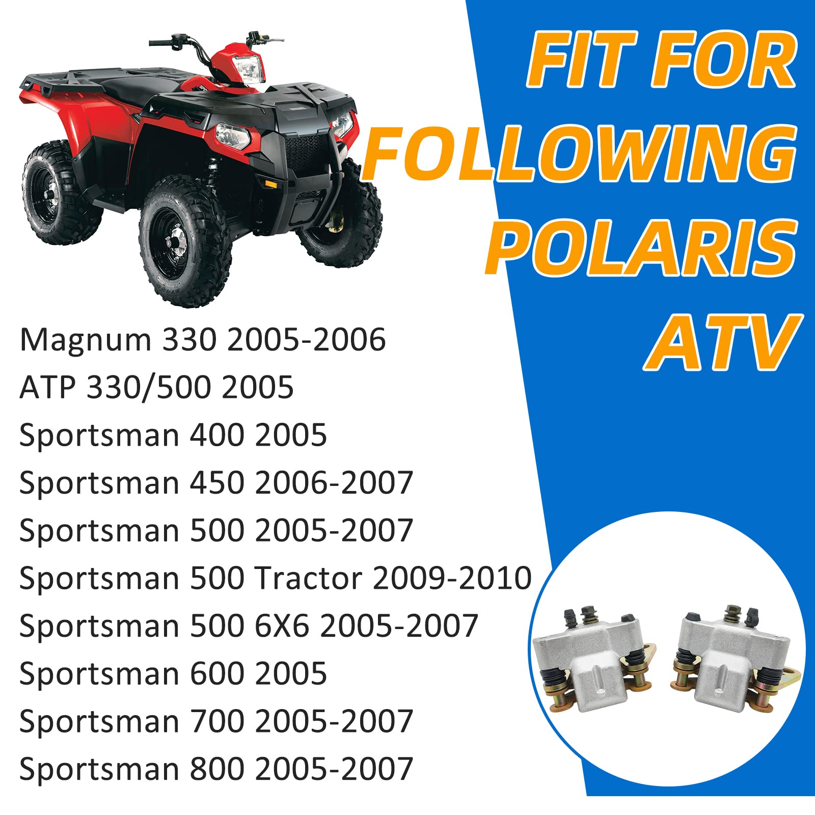 Front Left Right Brake Caliper Assembly For Polaris Atv Sportsman 400 450 500 600 700 800 500 Magnum 330 Atp 330 500 Tractor 500