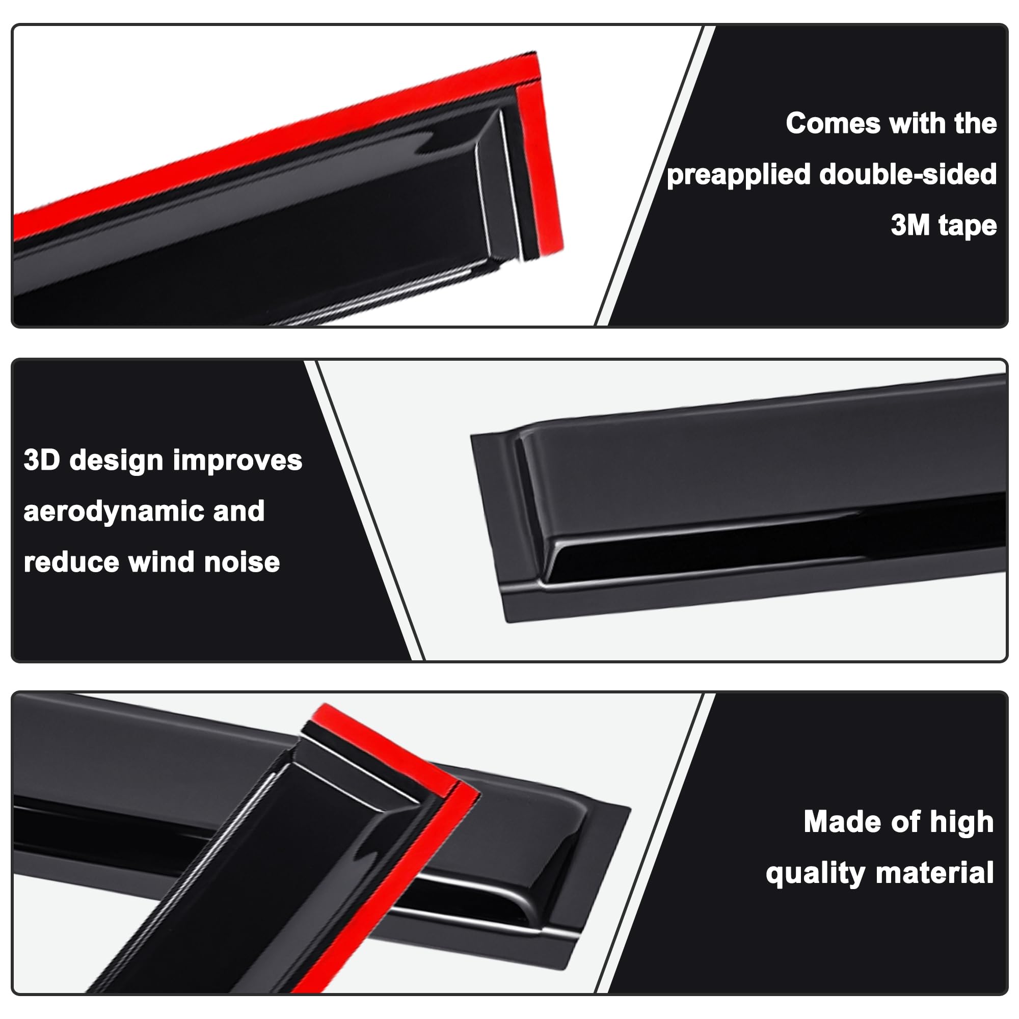 AUXKO Window Rain Guard for Kia Sportage 2023 2024 2025 LX EX SX Prestige X-Pro X-Line Tape-On Shatterproof Sun Smoke Guard Vent