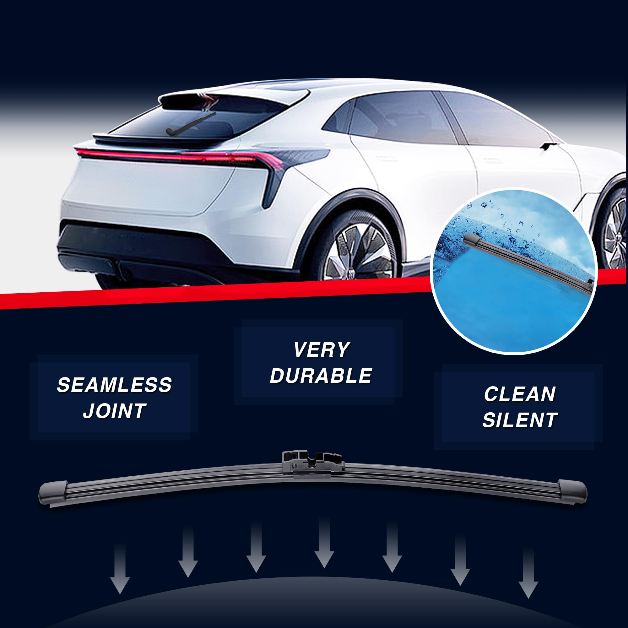 15'' Rear Wiper Blade Replacement For 2023-2015 Ford Edge,2013-2007 Bmw X5, 2011-2010 Volvo Xc60/ 2012-2007 Xc90 Rear Windshield