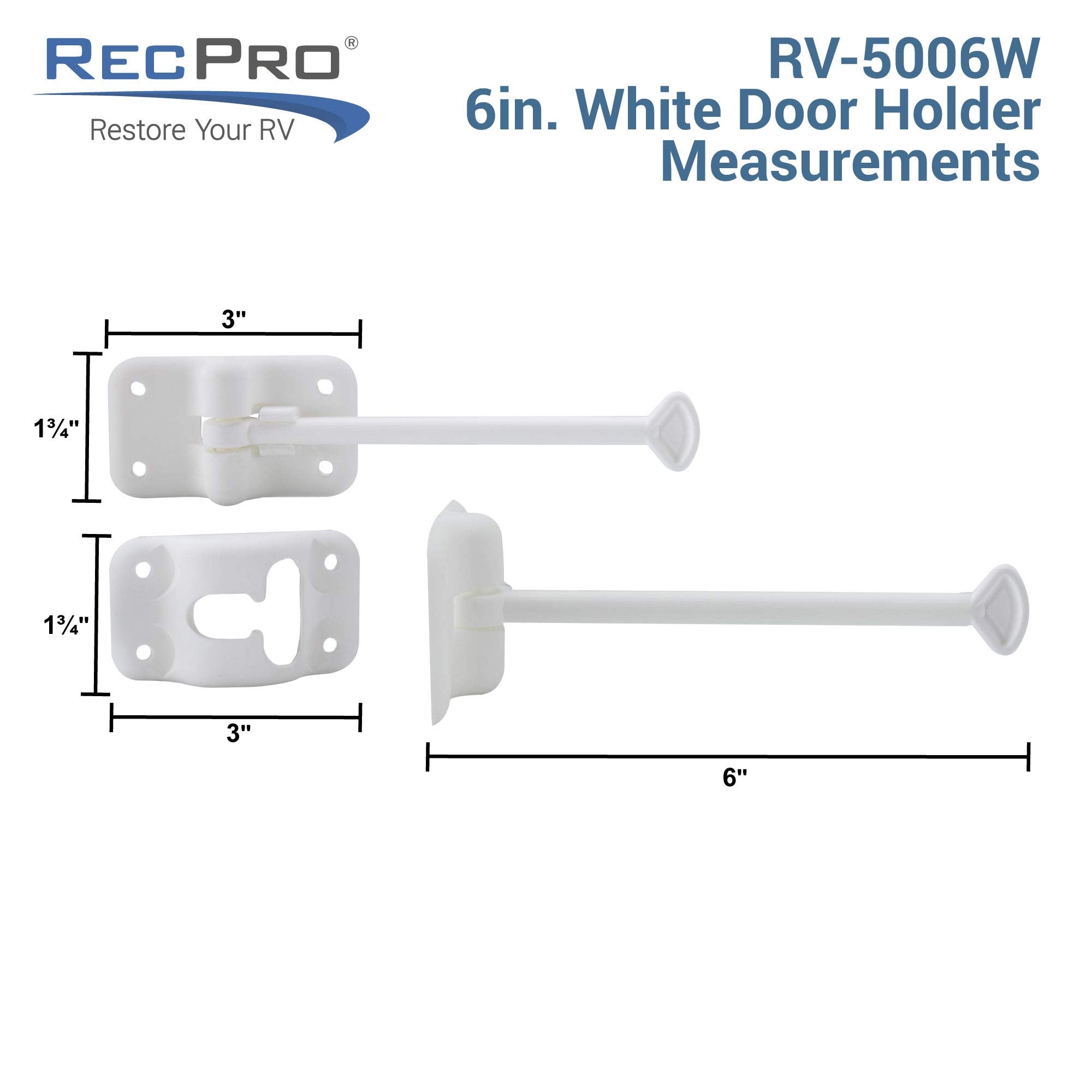 RecPro RV T-Style Door Holder Catch | Latch Holder | Cargo Hatch | Black or White Color Options | 4, 6 or 10 Option | RV D