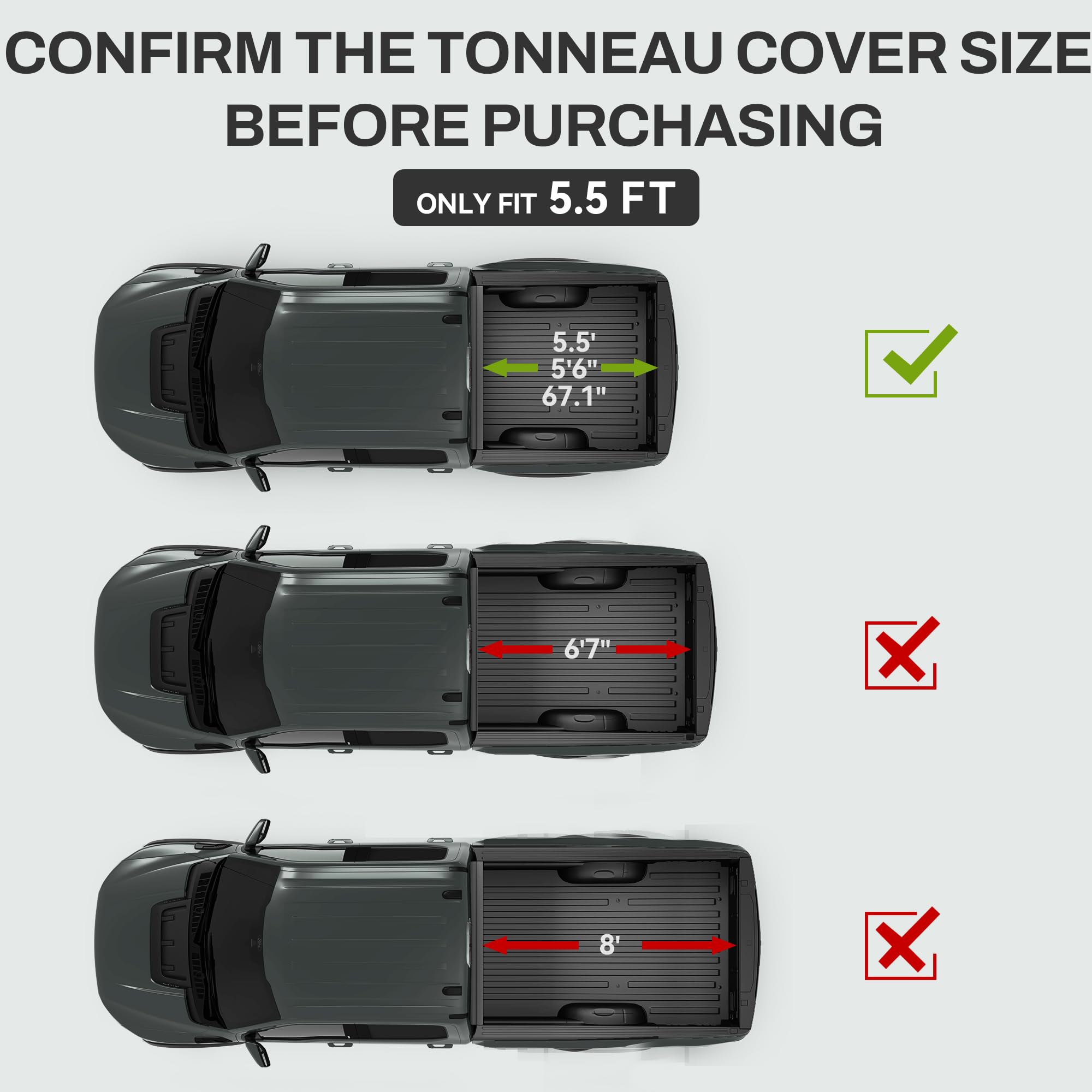 Autosaver88 Soft Roll Up Truck Bed Tonneau Cover Compatible With 2015-2025 Ford F-150 (Excl. Raptor Series) 5.5Ft Bed