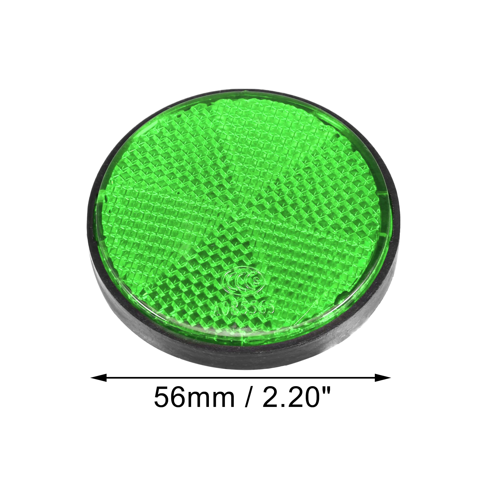 X Autohaux 8 Pcs Round Stick-On Safety Spoke Reflective Self Adhesive Reflector For Gate Posts Cars Trailer Motorcycle Trucks Boat Bicycle Bike Green