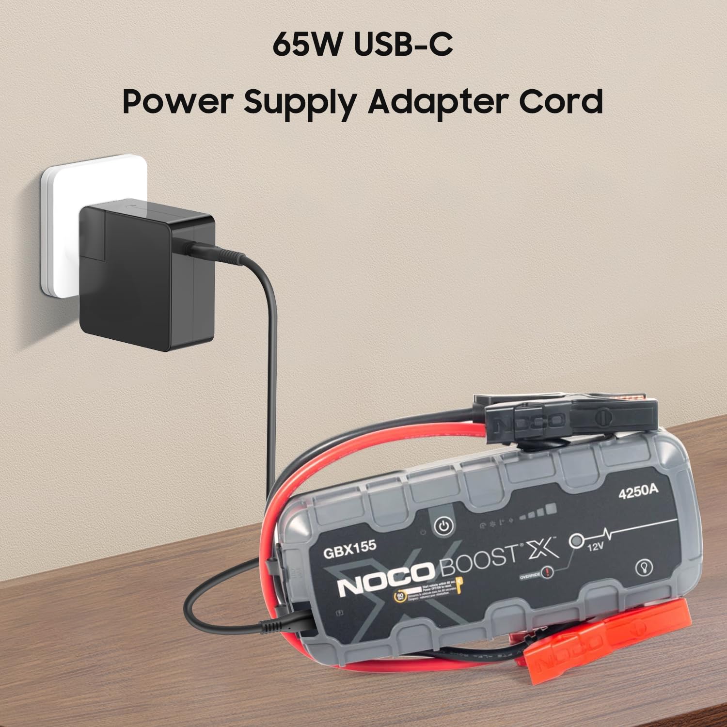 CASIMY 65W USB-C Jump Starter Adapter for NOCO Boost X GBX155, Model A12-2-190003420, Portable Lithium Battery Charger
