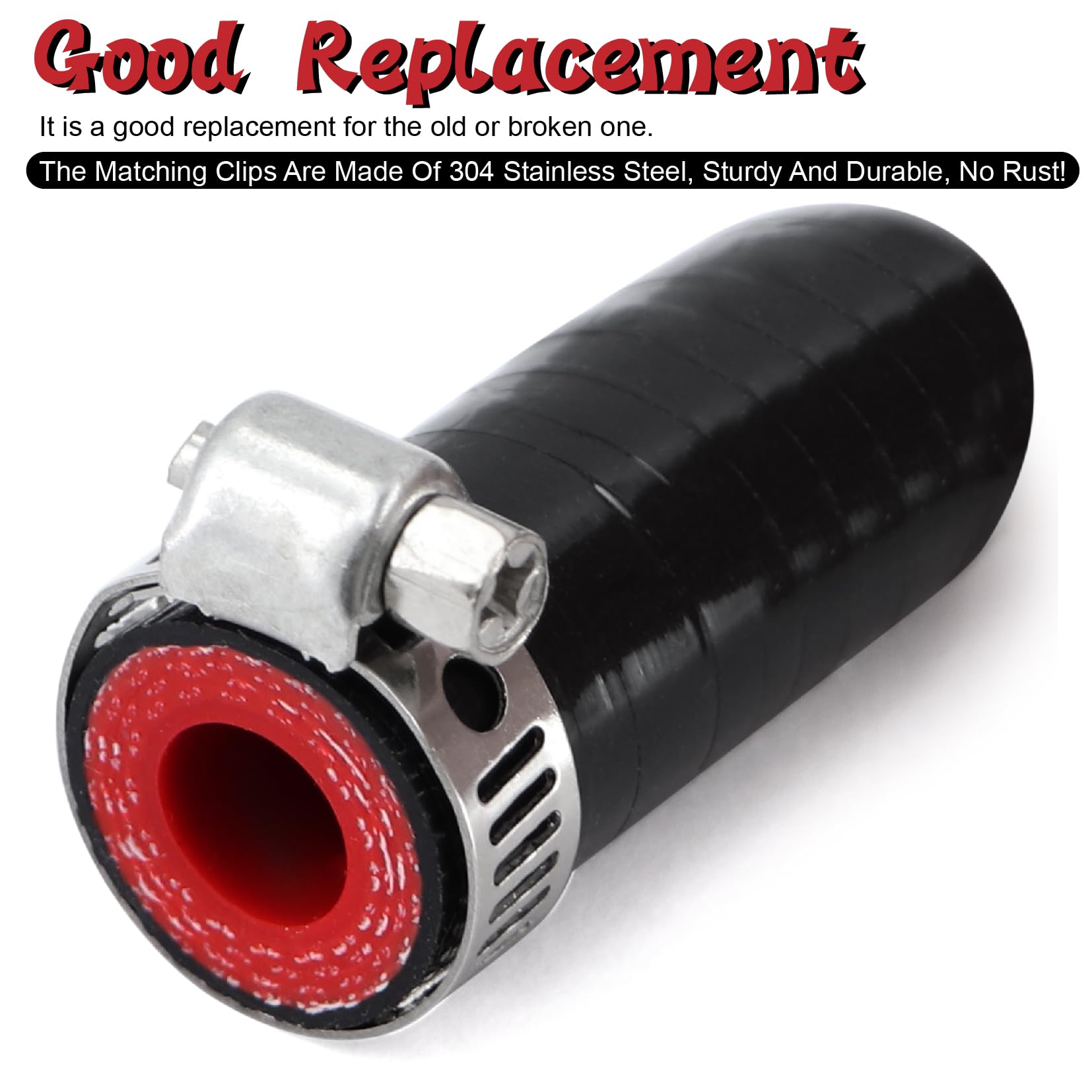 High Temperature 4-Ply Reinforced Silicone Hose Cap ID 3/8 Inch(9.5mm) Hose End Plug For Turbo Bypass Valve/Vacuum/Fix Leak/Thro