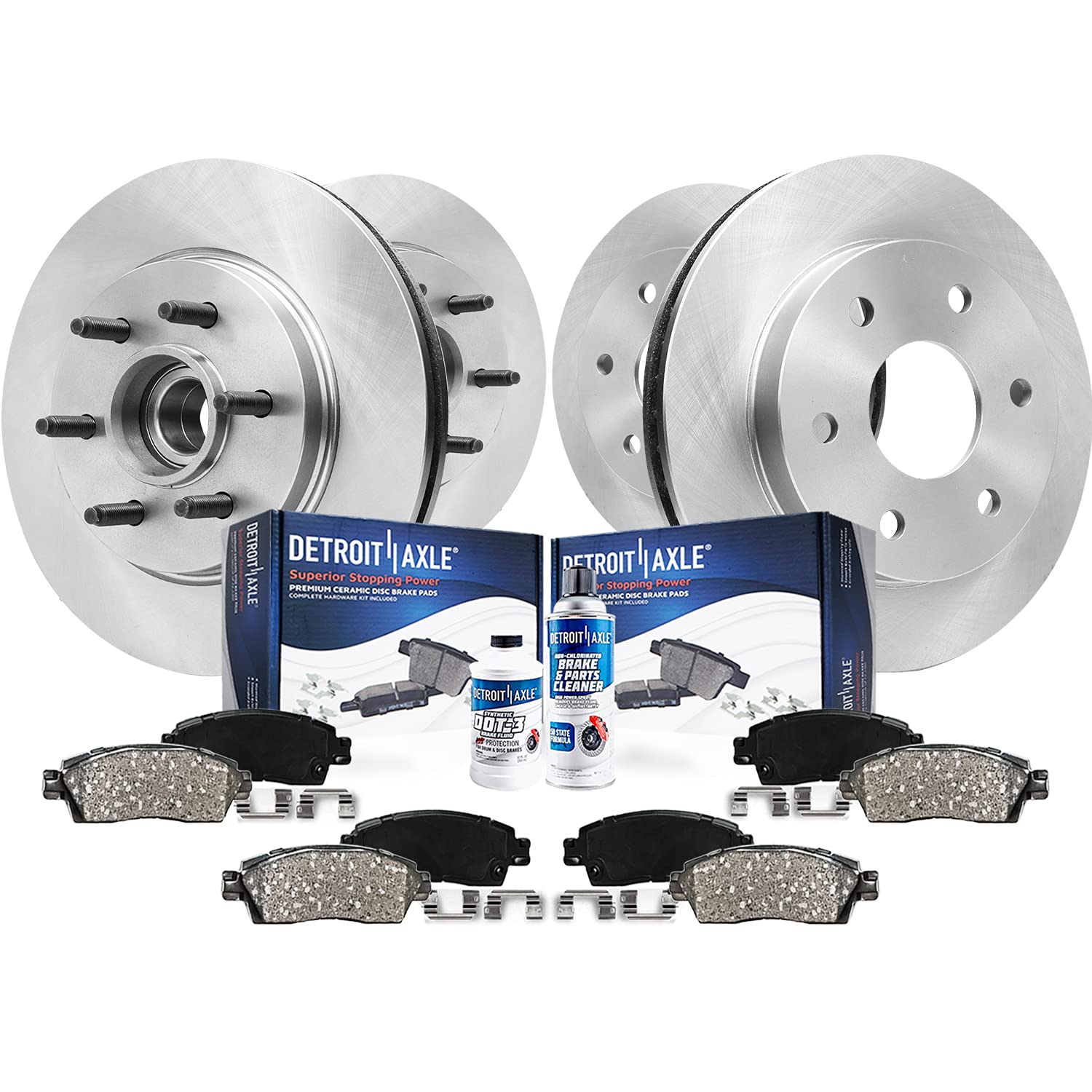 Detroit Axle - RWD 6-Lug Brake Kit for 2004-2008 Ford F-150 Lincoln Mark LT Brakes Rotors 2005 2006 2007 Ceramic Brake Pads Repl