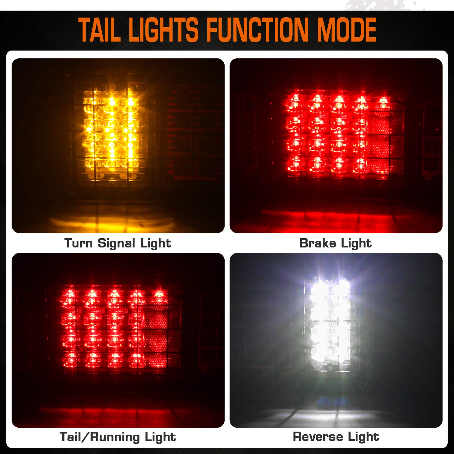 LINKITOM 40 LED Truck Tail Light Bar - Super Bright Tail Light with Iron Net Protection for 12/24V Trucks, Boats, Trailers, Vans - Green, White, Yellow