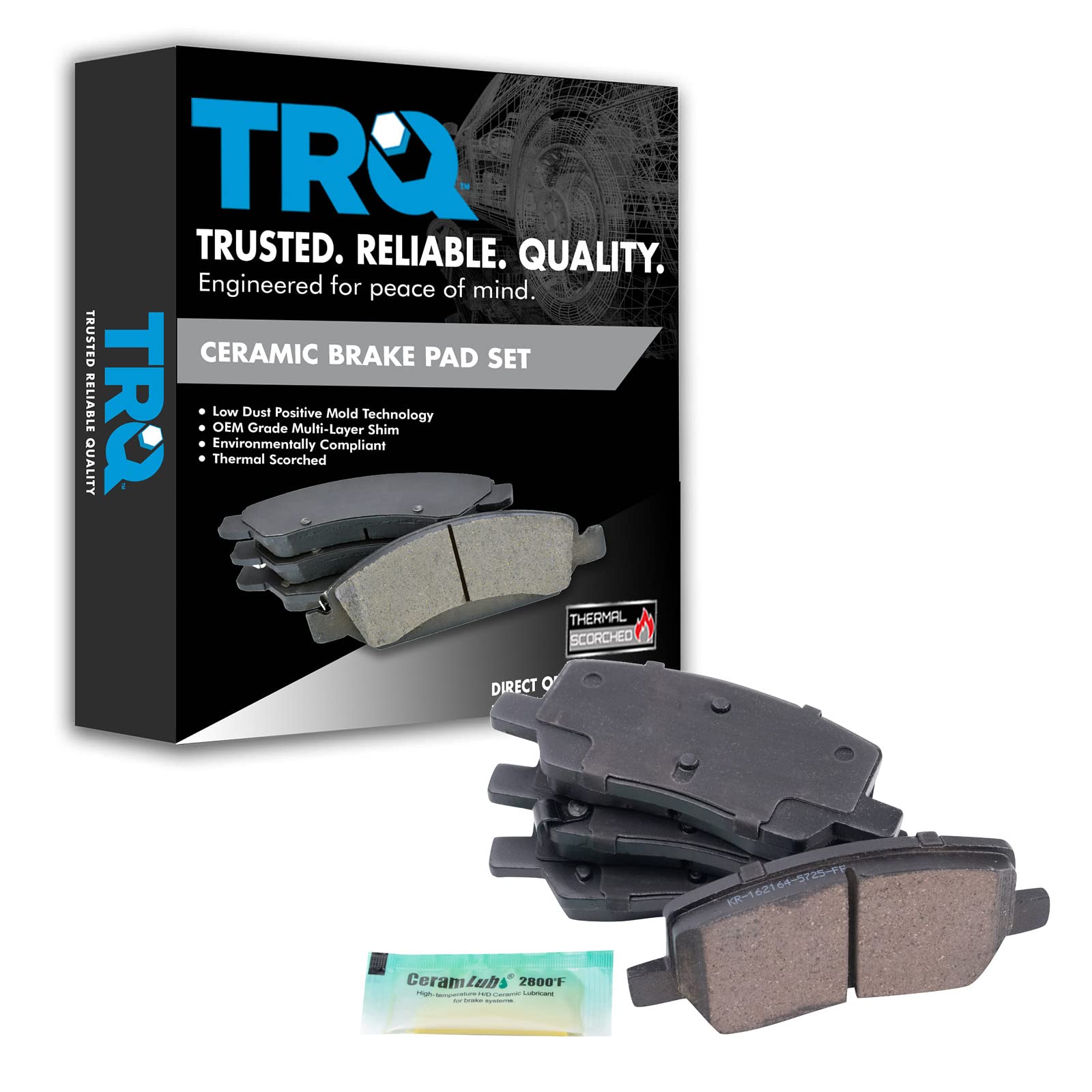 TRQ Rear Brake Pads Ceramic Compatible with 2016-2021 Tesla S X