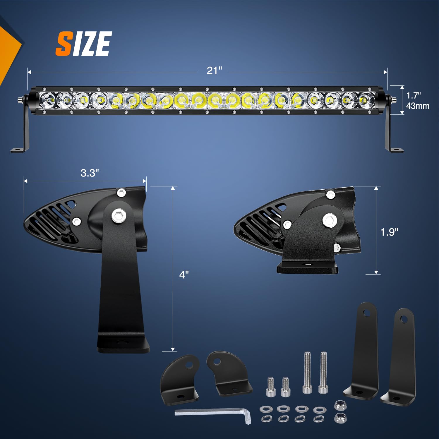 Nilight Led Light Bar 21Inch 100W Spot Flood Combo Super Slim 9000Lm Off Road 3D Led Driving Off Road Lights With Wiring Harness