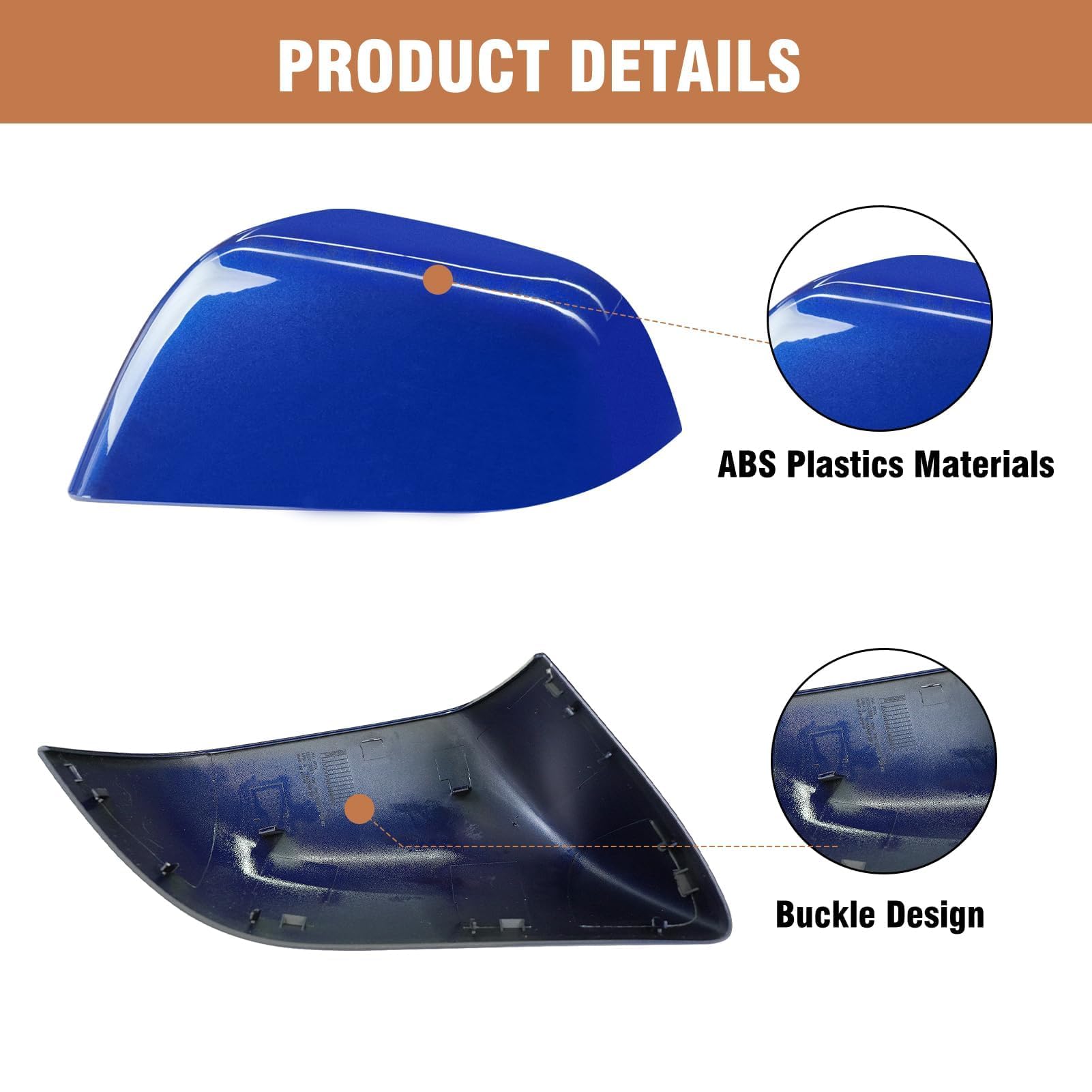 OWITAT Compatible with Tesla Model 3 Left Driver Side Mirror Cap Cover 2017 2018 2019 2020 2021 2022 2023 2024,Side View Mirror