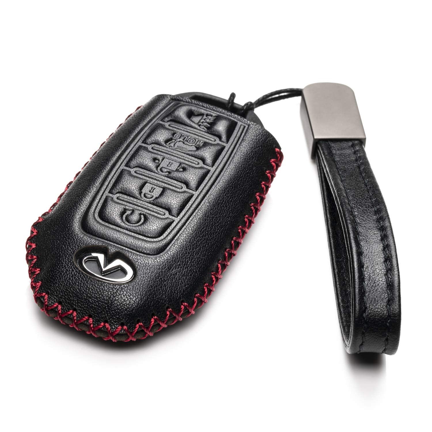 Vitodeco Leather Smart Key Fob Case Cover Protector Compatible for 2018-2023 Infiniti QX60, QX50, 2022-2023 Infiniti Q50, Q60, 2