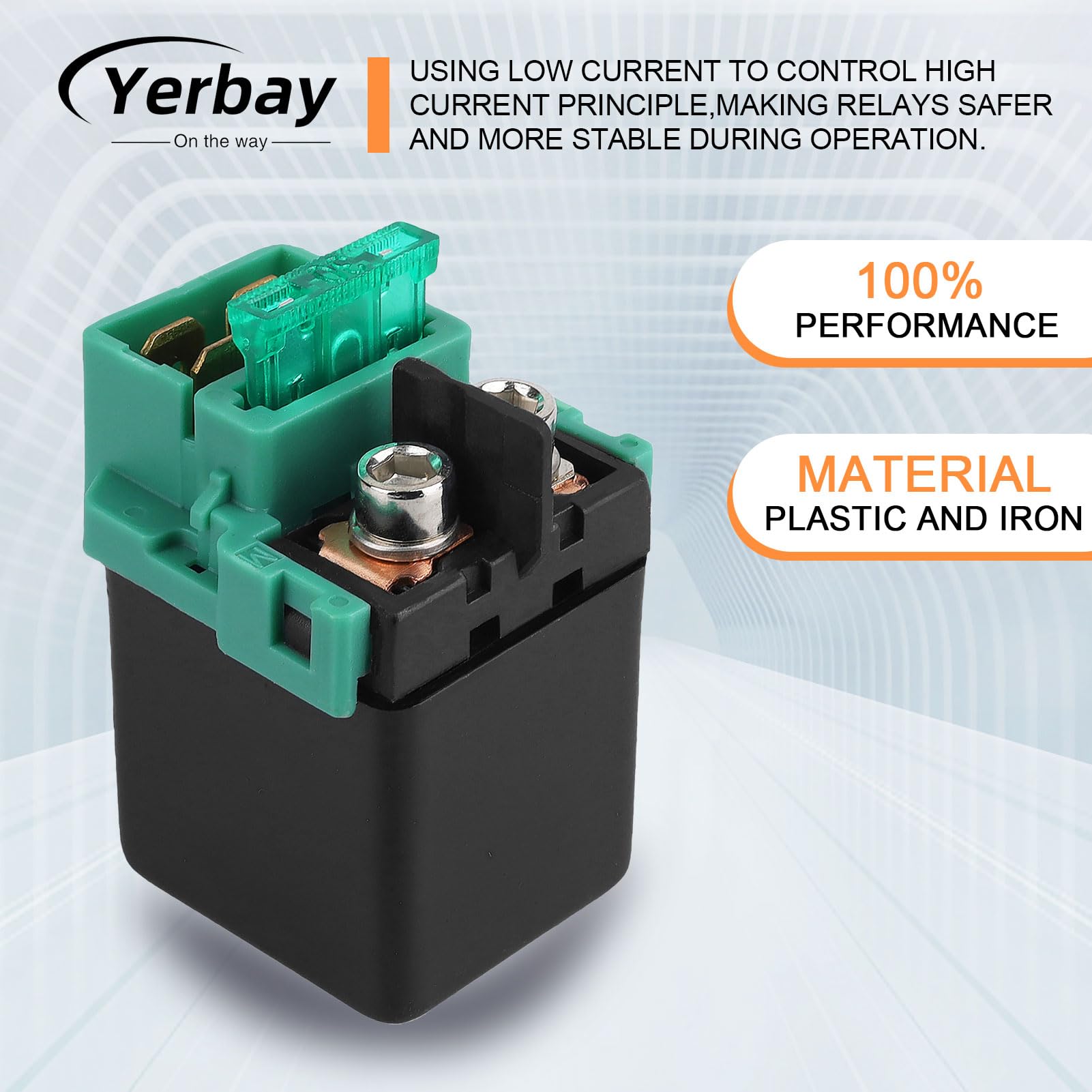 Yerbay Starter Solenoid Relay for Honda Shadow 750/1100 & CBR600RR, Compatible with Kawasaki Vulcan 500/800/900/1500-1700