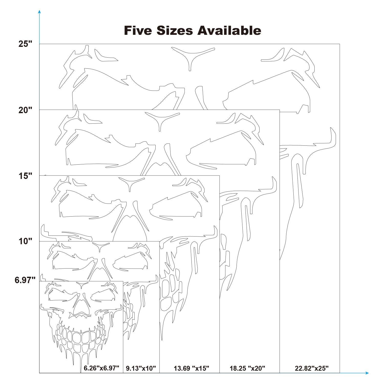 Hungmieh Skull Stickers And Decals For Car Windows, Doors, And Trucks - 3D Skull Decals And Signs For Car Styling - Laser Hologr