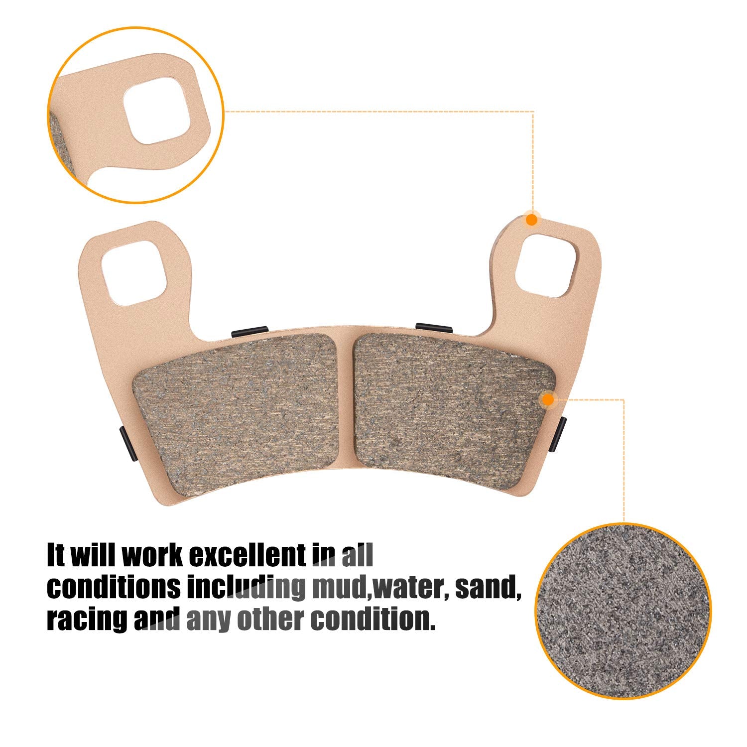 Ransoto 4 Set Brake Pad Compatible With 2015-2020 Polaris Rzr S 900 Eps Front & Rear Sintered Brake Pads Replaces 2203318 191108