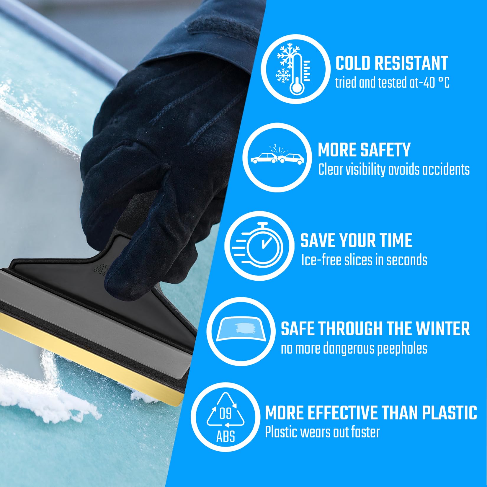 Car Ice Scraper Long Handle Ice Scraper Brass Blade 2 Pack 14,5 Inch Ice Scraper For Car Snow Scraper Ice Scrapers For Car Winds