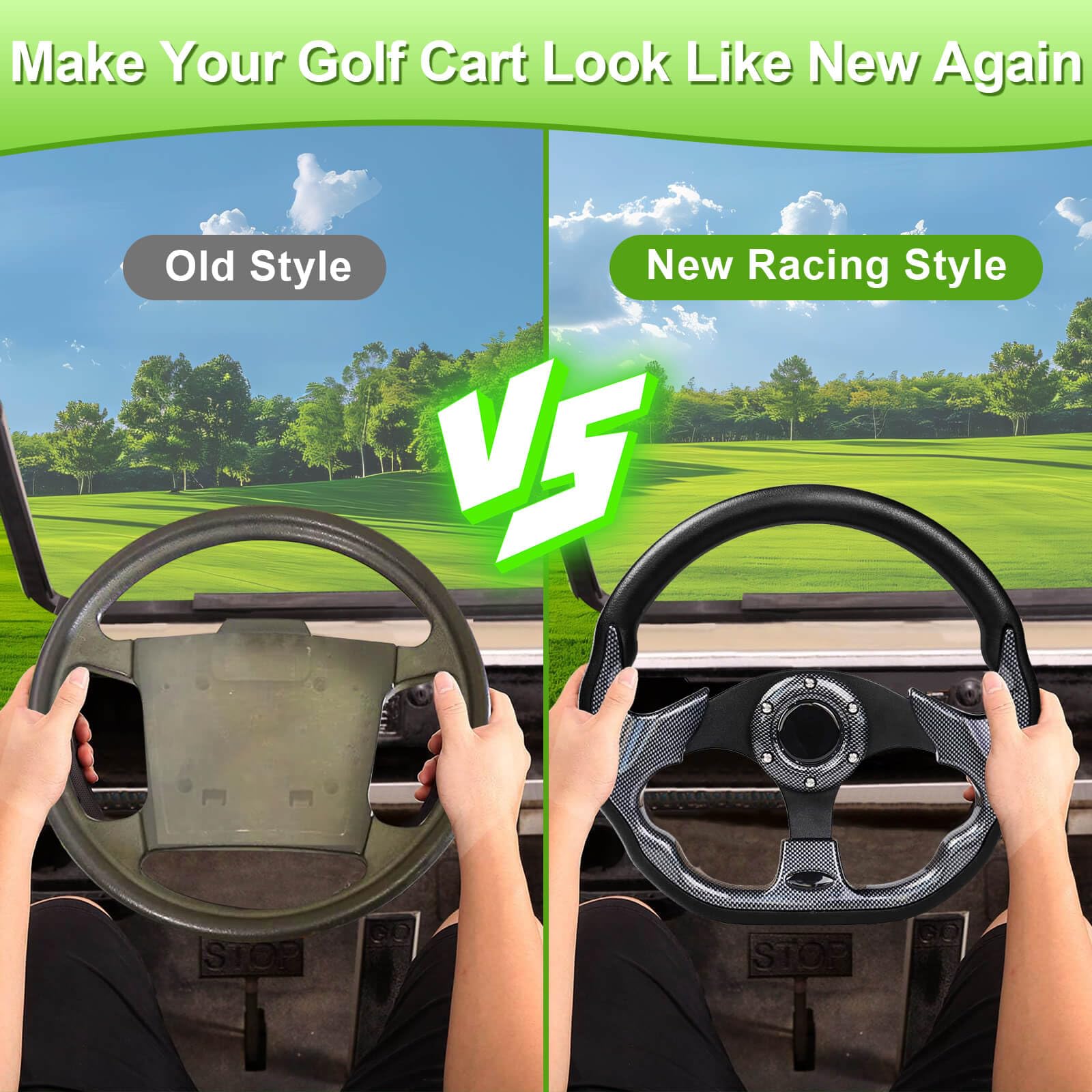 Leapgo Golf Cart Steering Wheel For Ezgo Club Car Yamaha Universal Steering Wheel Ezgo Steering Wheel Club Car Cool Racing Style