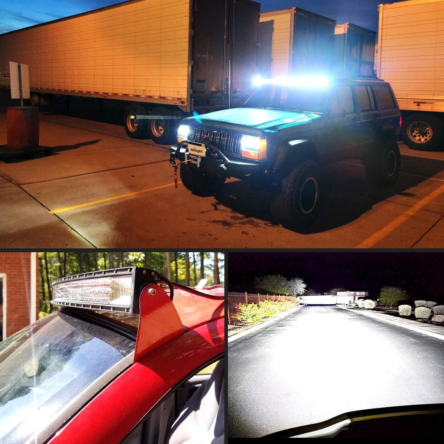 Nilight ZH408 52Inch Curved LED Light Bar 783W Flood Spot Combo with Wiring Harness - White