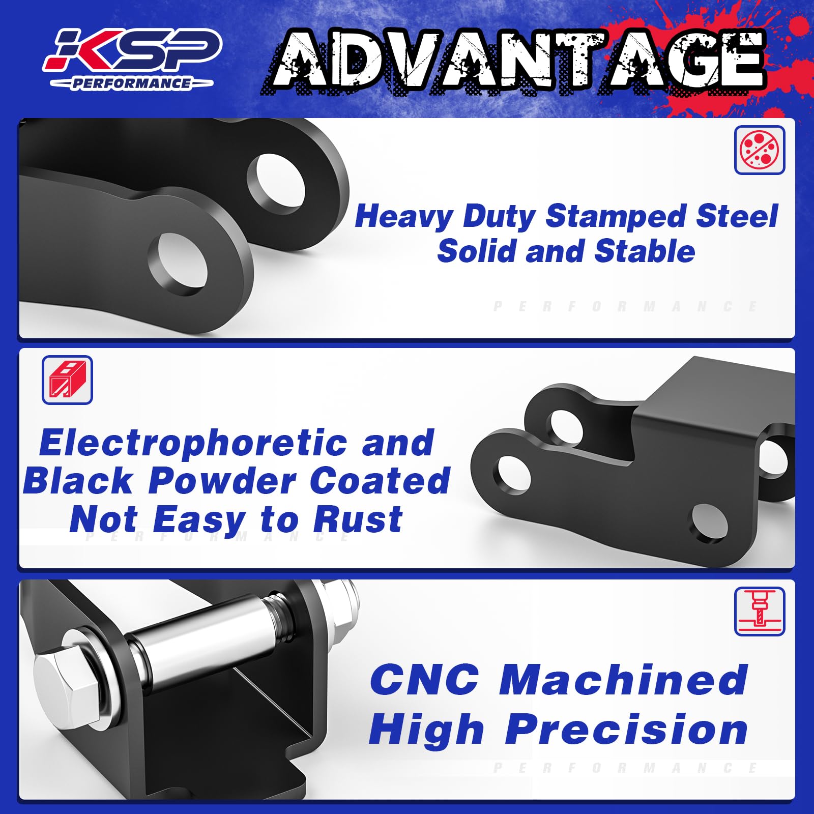 Ksp 4''-6'' Shock Extenders Fit Silverado Sierra 1500, Shock Extension Kit For 1999-2006 Chevy Silverado Gmc Sierra 1500 All Cab