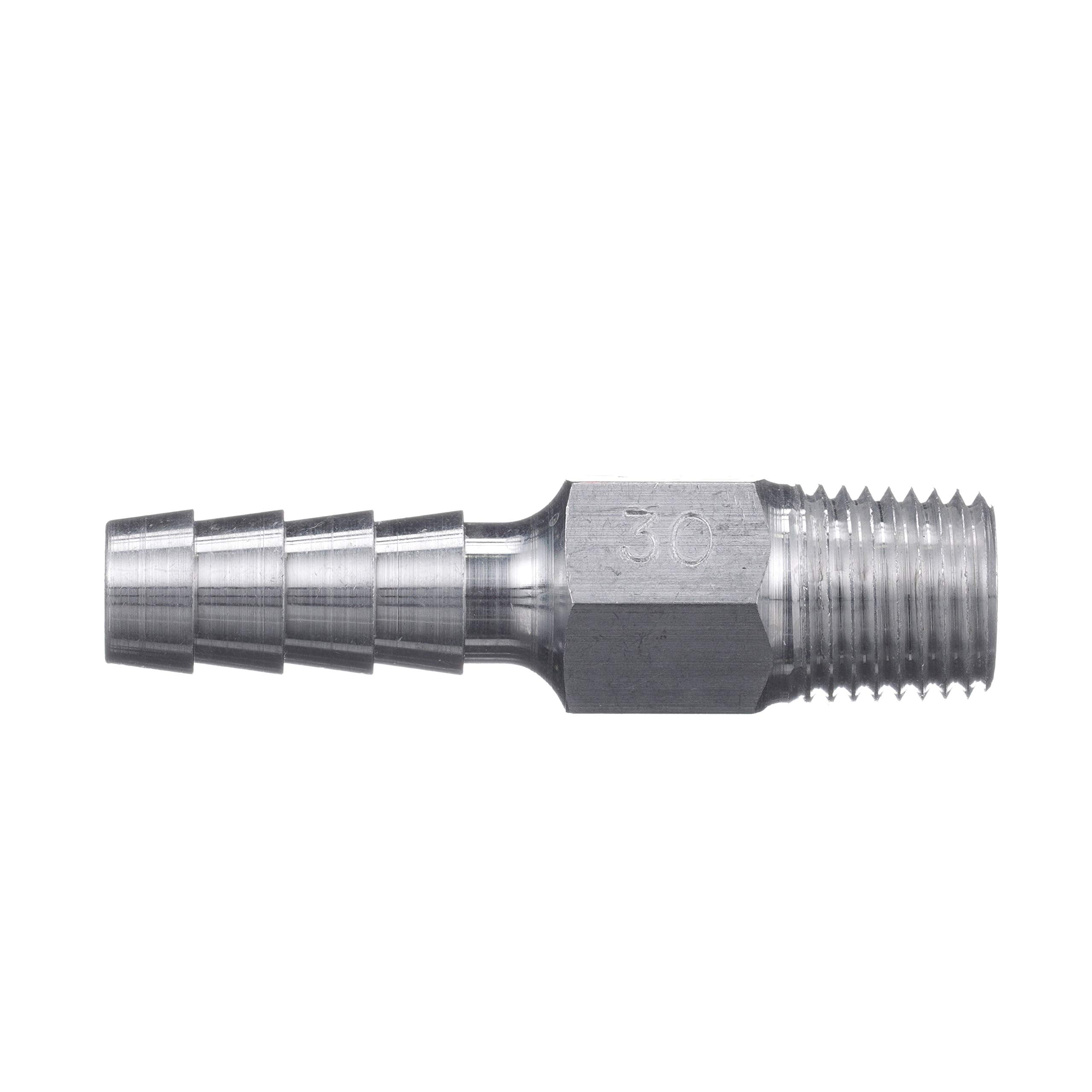 Attwood 88Fas014-6 Fuel Tank Fitting — Male Thread, Anti-Siphon Valve, ¼-In. Npt X 3/8-In. Barb, Aluminum