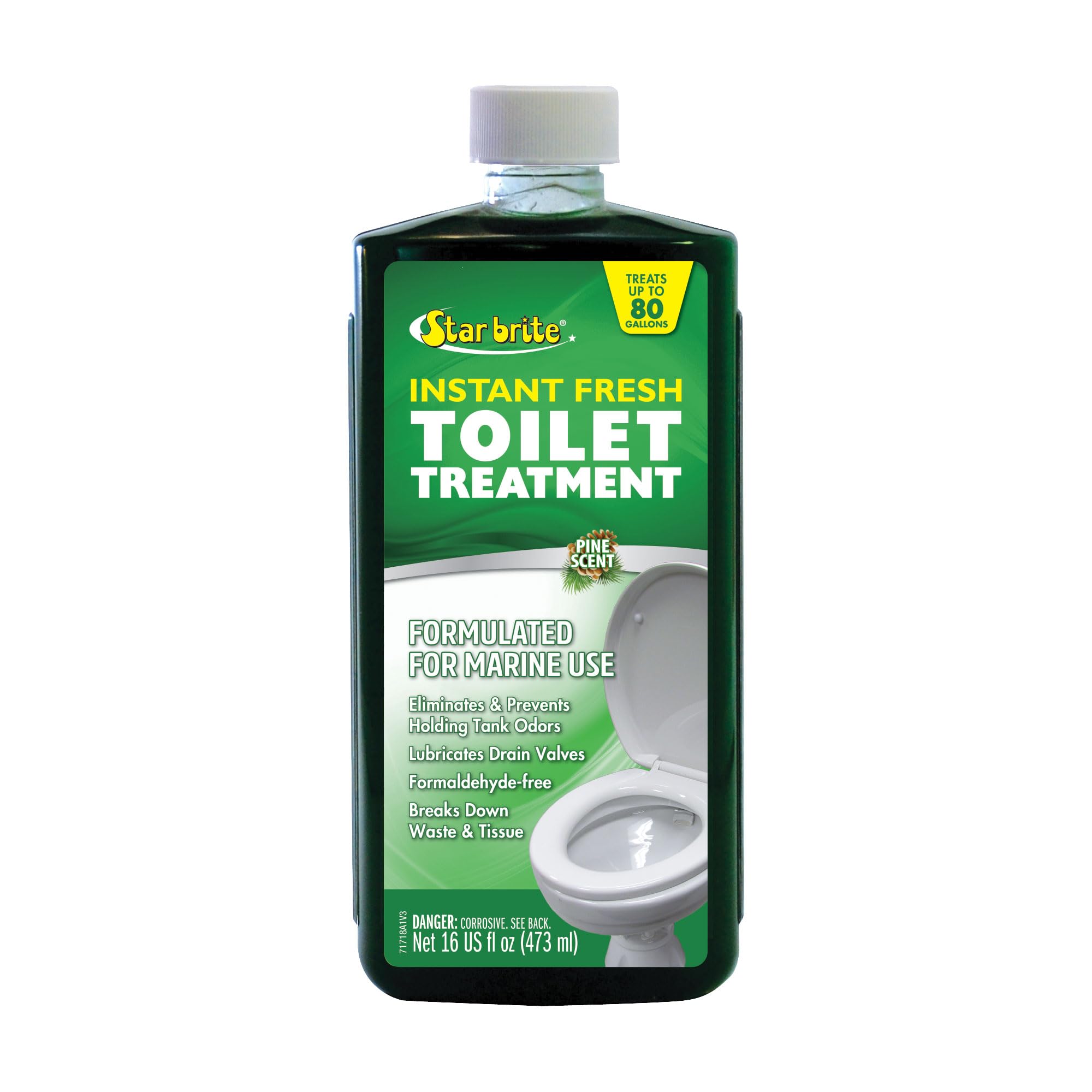 STAR BRITE Instant Fresh Toilet Treatment - Pine Scent, Odor & Waste Control, 16 OZ (071718)