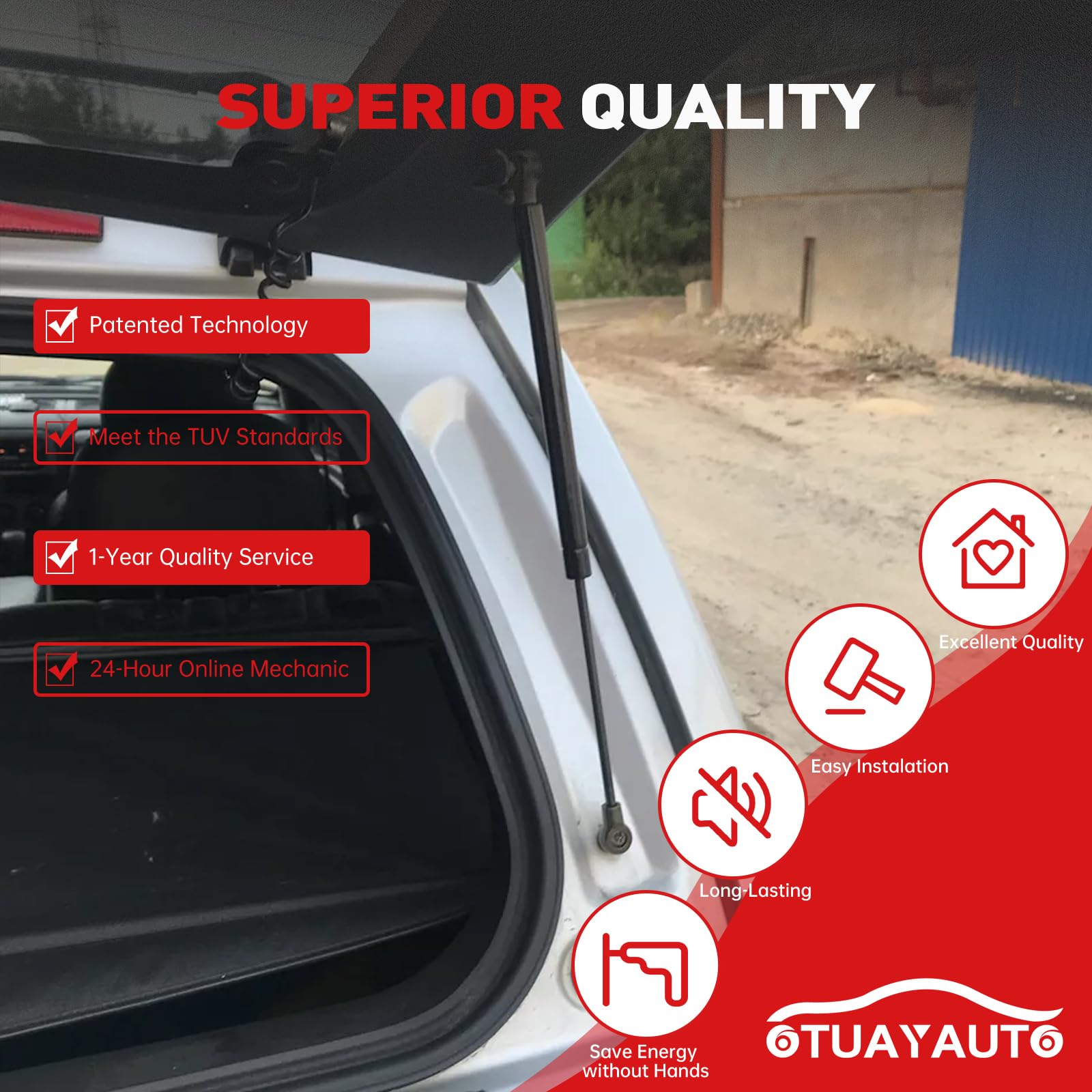 Otuayauto Rear Liftgate Struts, Hatch Lift Support Shock - Sg229013 4590 Gas Spring Replacement For 2004-2010 Toyota Sienna, 2Pc