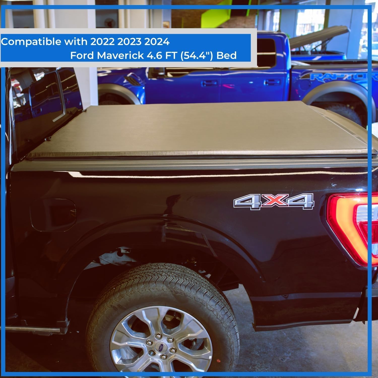 TOMOKA 4.6ft (54.4'') Soft Roll-Up Truck Bed Tonneau Cover Compatible with 2022 2023 2024 2025 Ford Maverick 4.5ft Bed | Durable