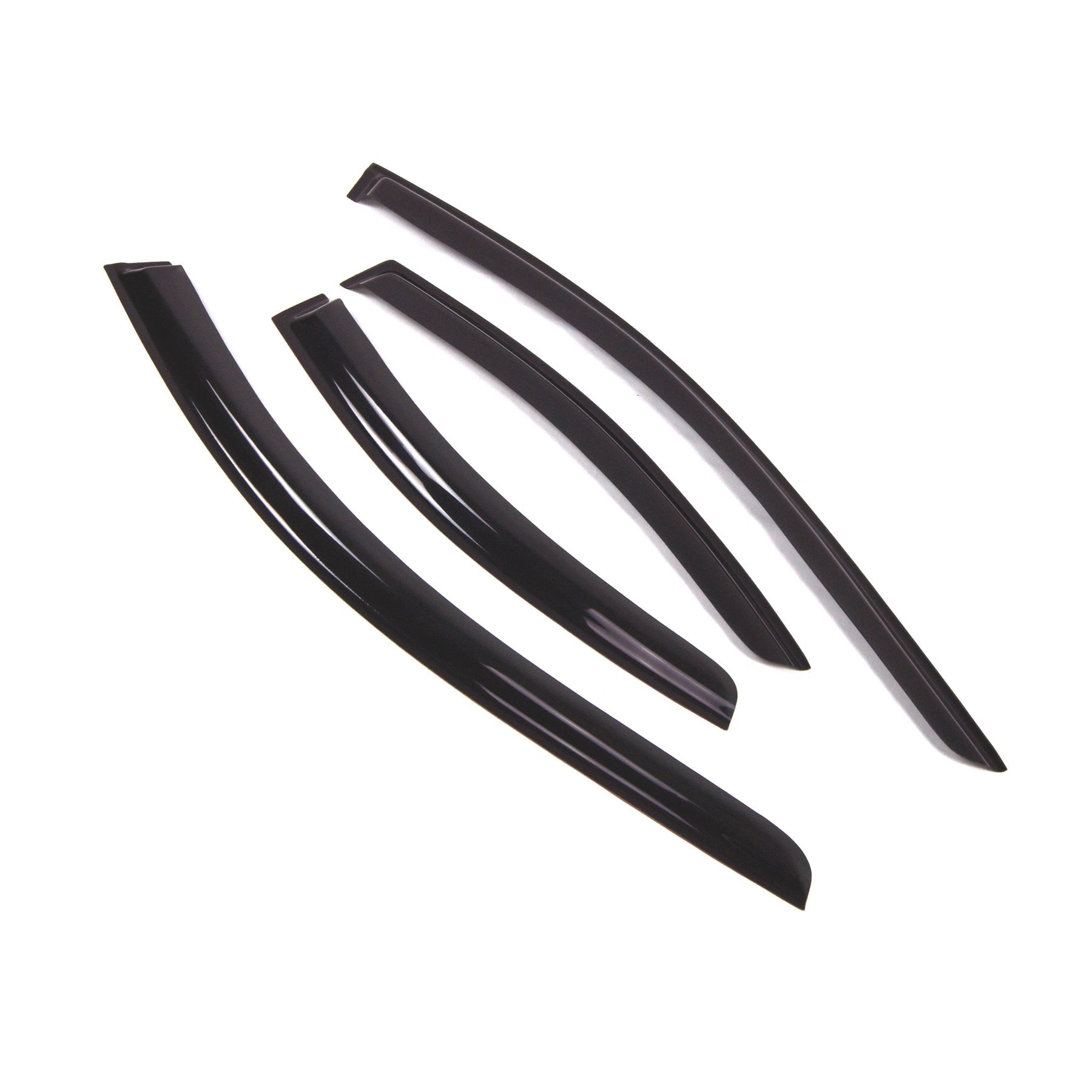 Tuningpros WD2-486 Dark Smoke 4 Pcs Set Window Visor (Outside Mount) Deflector Rain Guard Compatible with 2001-2011 Volvo S60