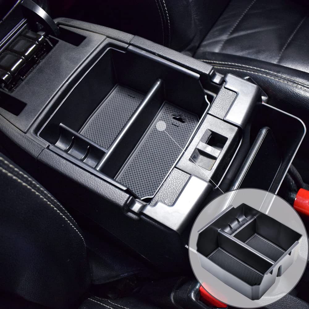 Tacobro Center Console Organizer Tray For Jeep Wrangler Jk And Jku 2011-2018 Accessories, Unlimited And 2 Door, Including Rubicon, Sport, Sahara Storage Box Insert Tray,Not For 2018 Jl/Jlu, Black Trim