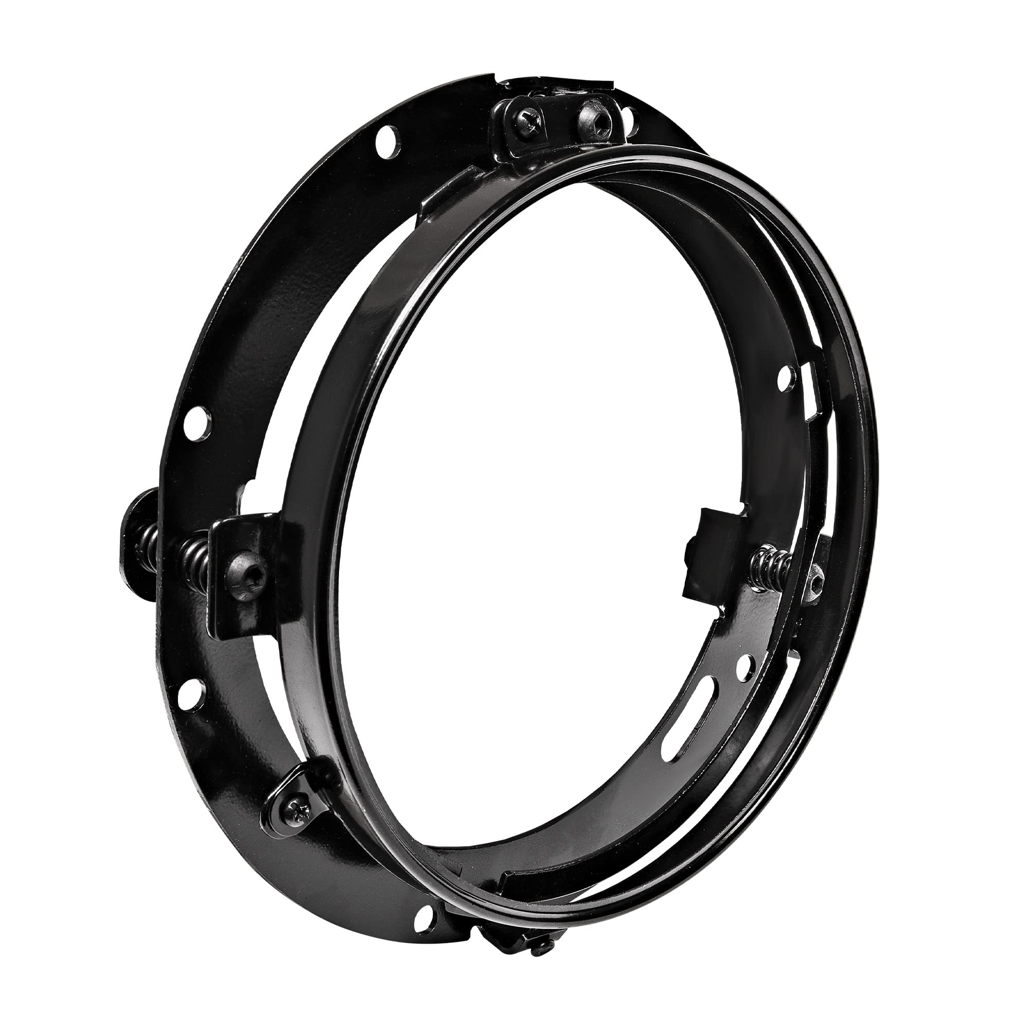 True Mods Black 7 Inch Round Headlight Ring Mounting Bracket Compatible with Harley Davidson Road King Electra Glide Ultra Class