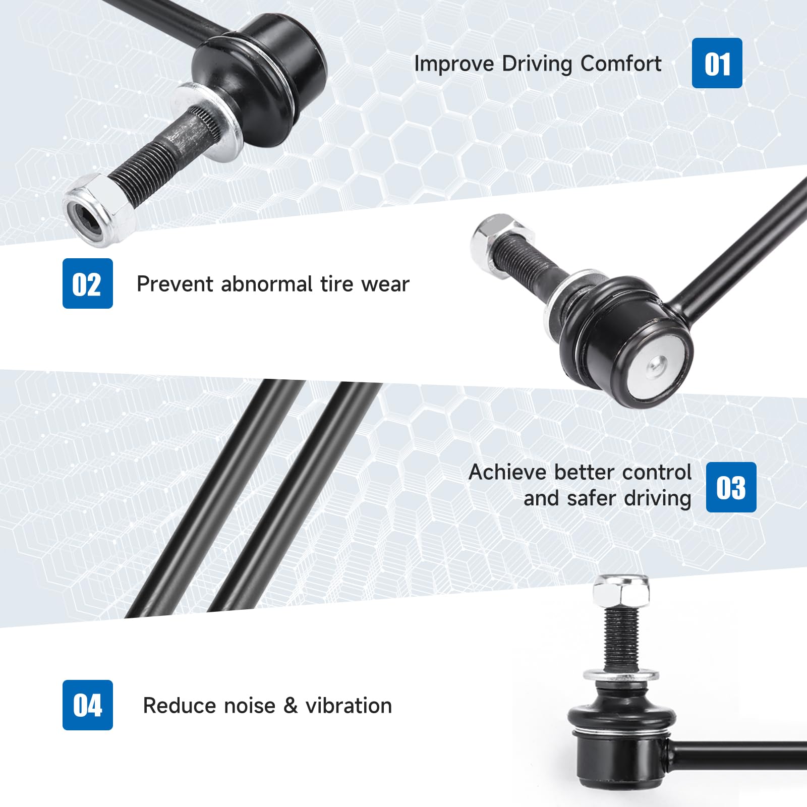 K90683 K90677 Sway Bar Links - Front Stabilizer Bar End Links Compatible With 2003-2021 Toyota 4Runner 2007-2014 Toyota Fj Cruis