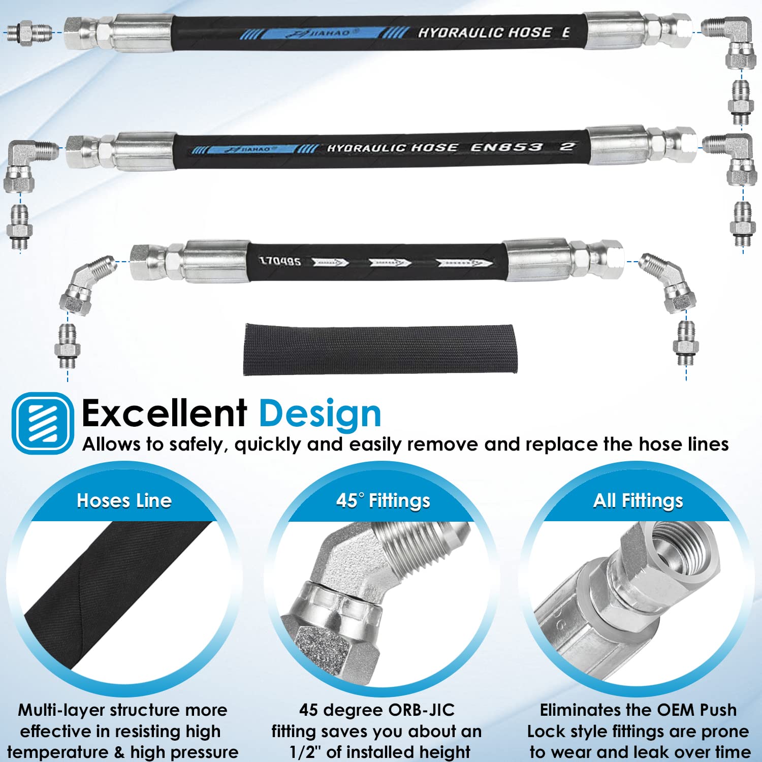 High Pressure Oil Pump Hpop Hoses Lines Kit & Crossover Line Fit For Ford 7.3L Powerstroke 1999 2000 2001 2002 2003