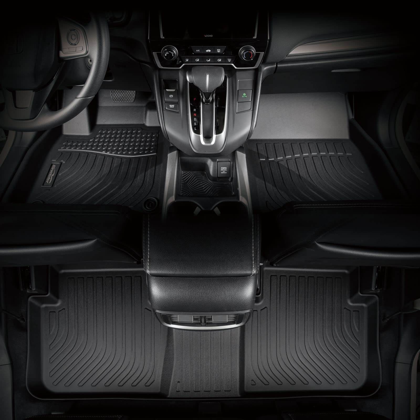 Binmotor-Heavy Duty Car Floor Mats For 2019-2024 Rav4 Hybrid (Including Hybrid) 1St & 2Nd Row Full Set Of Floor Liners Black All-Weather Protective Car Mats Rav4 Hybrid Accessories