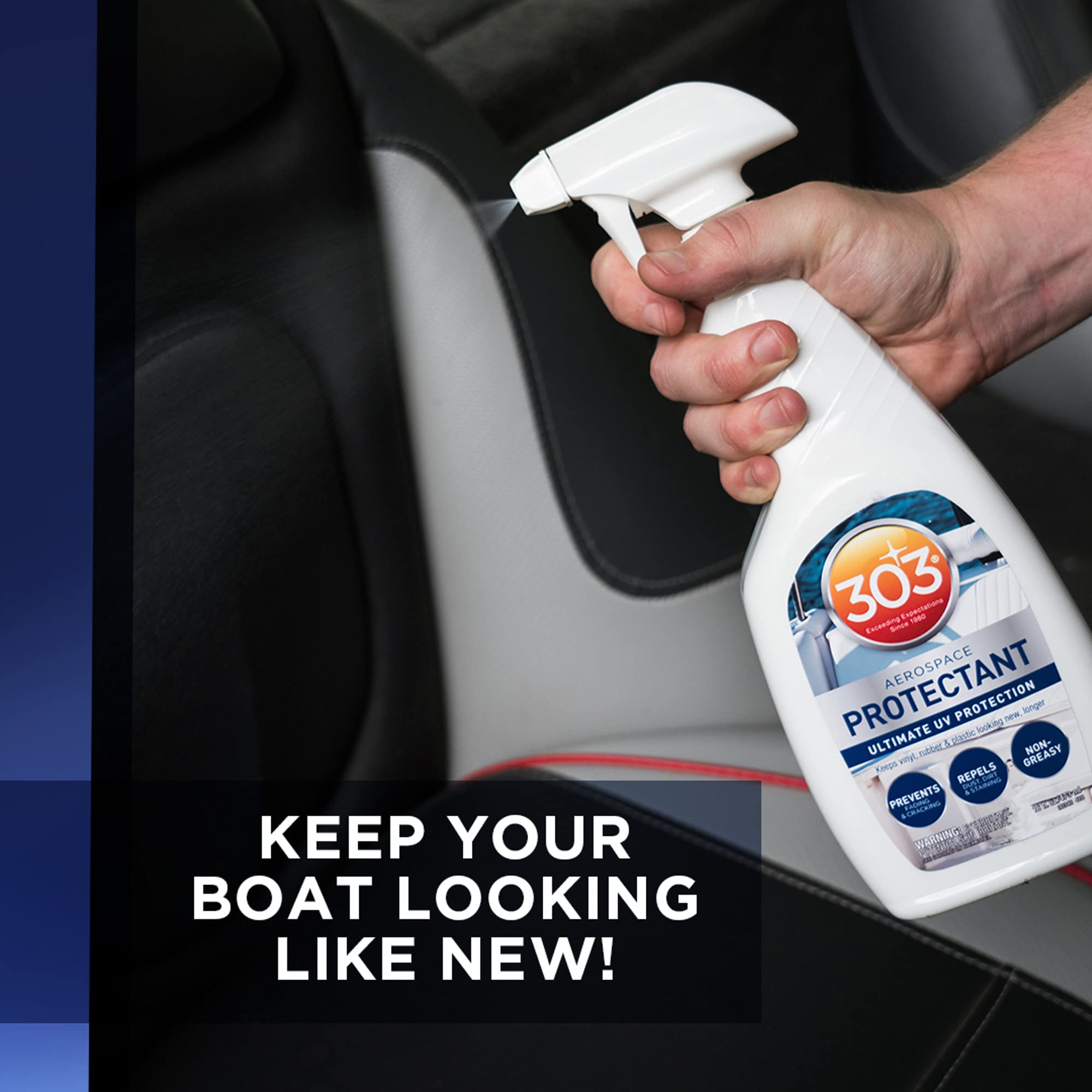 303 Products Marine Aerospace Protectant Spray - UV Protection, Matte Finish, 16 Fl Oz, White, Model 30340CSR, Outdoor & Boat Cleaning Supplies