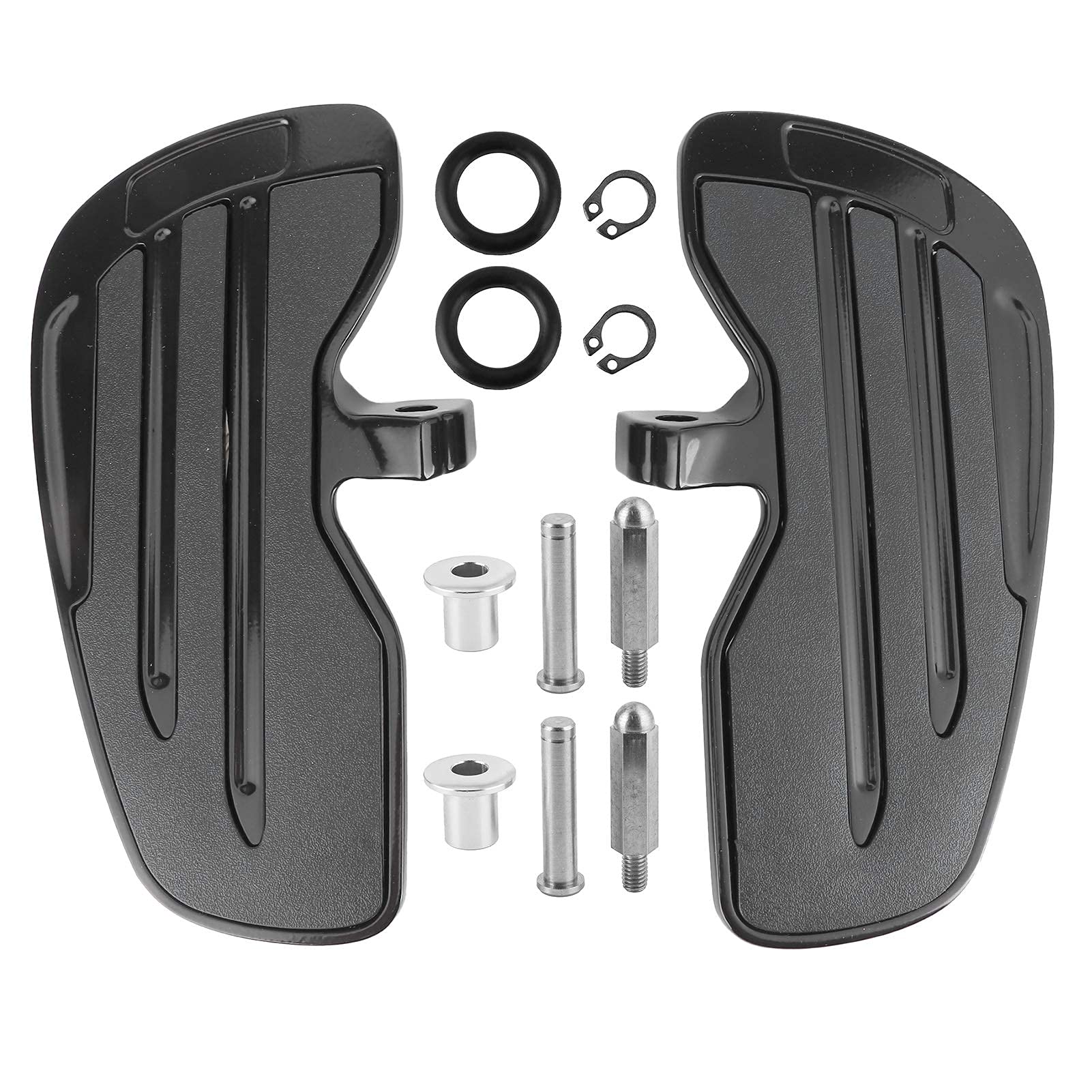 Motorcycle Footpeg, Aluminum Motorcycle Front Floorboards Motorcycle Foot Pegs For Indian 2015-2021/For Sixty 2016-2021/For Bobber 2018-2021 (Black)