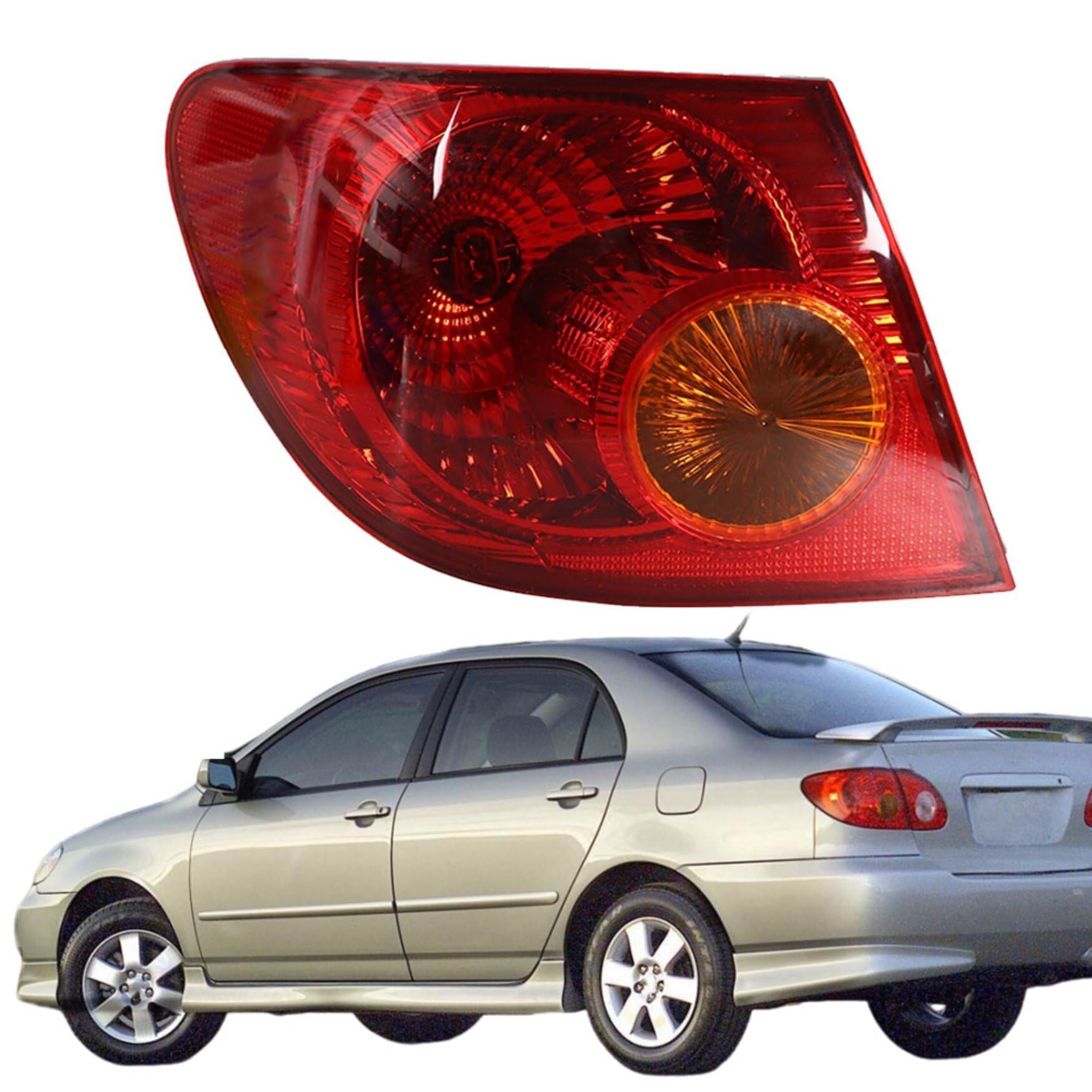 WFLNHB Left Side Tail Light Replacement for Toyota Corolla 2005-2008 Rear Tail Light Lamp Assembly 8156002290 TO2800154 Driver S