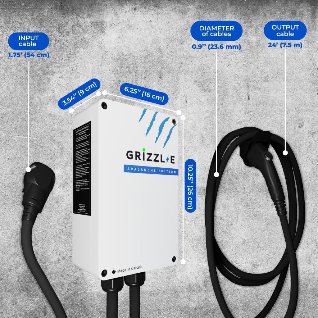 Grizzl-E Level 2 EV Charger, 40 Amp, UL Certified, NEMA 14-50, 24ft Cable, Avalanche Edition