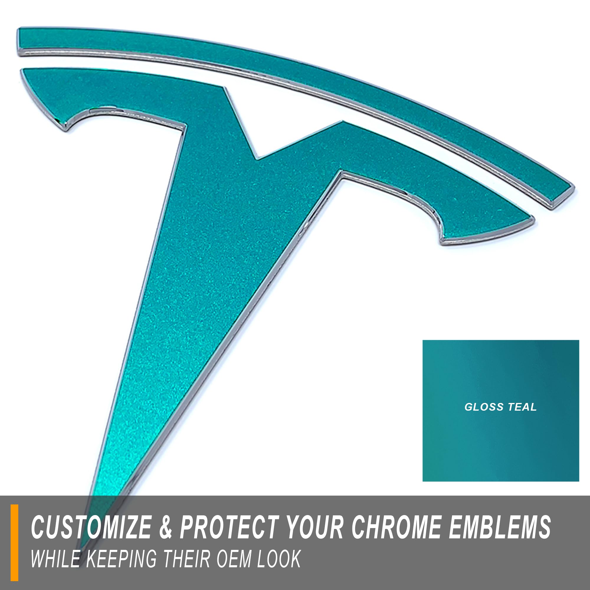 Custom Cut Graphics Vinyl Logo Wrap for Tesla Model 3 (2024+) - Standard Wrap, Gloss Teal, 2 pc-Set