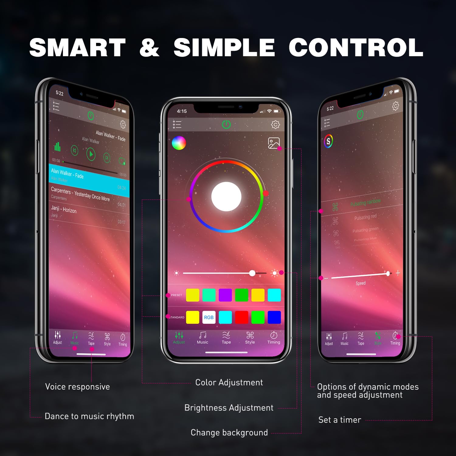 Nilight Rgb Led Rock Lights Kit, 6 Pods Underglow Multicolor Neon Light Pod With Bluetooth App Control Flashing Music Mode Ip68