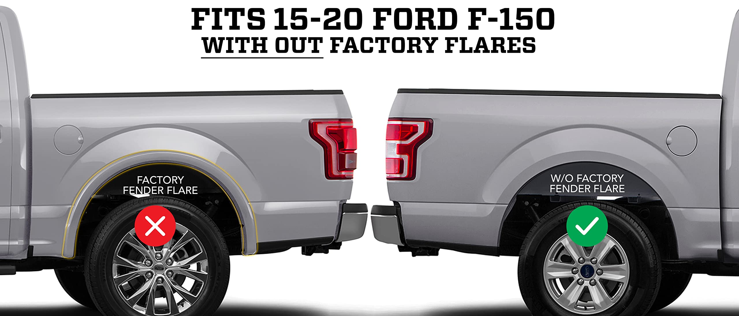 Husky Liners - Front Mud Guards | 2015 - 2020 Ford F-150 W/O Oem Fender Flares, Front Set - Black, 2 Pc | 58441