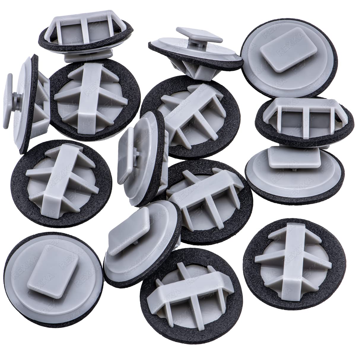 Rexka 15Pcs Rocker Molding Clip Gray Nylon For Bp4L-51-Sj3 Mazda 2 3 5 6 Cx-3 Cx-5 Cx-9 Mx-5 Miata Bp4L51Sj3
