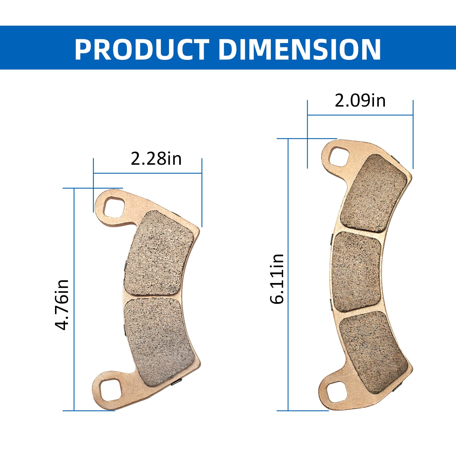 Front & Rear Brake Pads Sintered For Polaris Rzr Turbo 2016-2021 Rzr Pro Xp 2020-2024, Oem# 2206231 2208162 1913469 2205949 2208