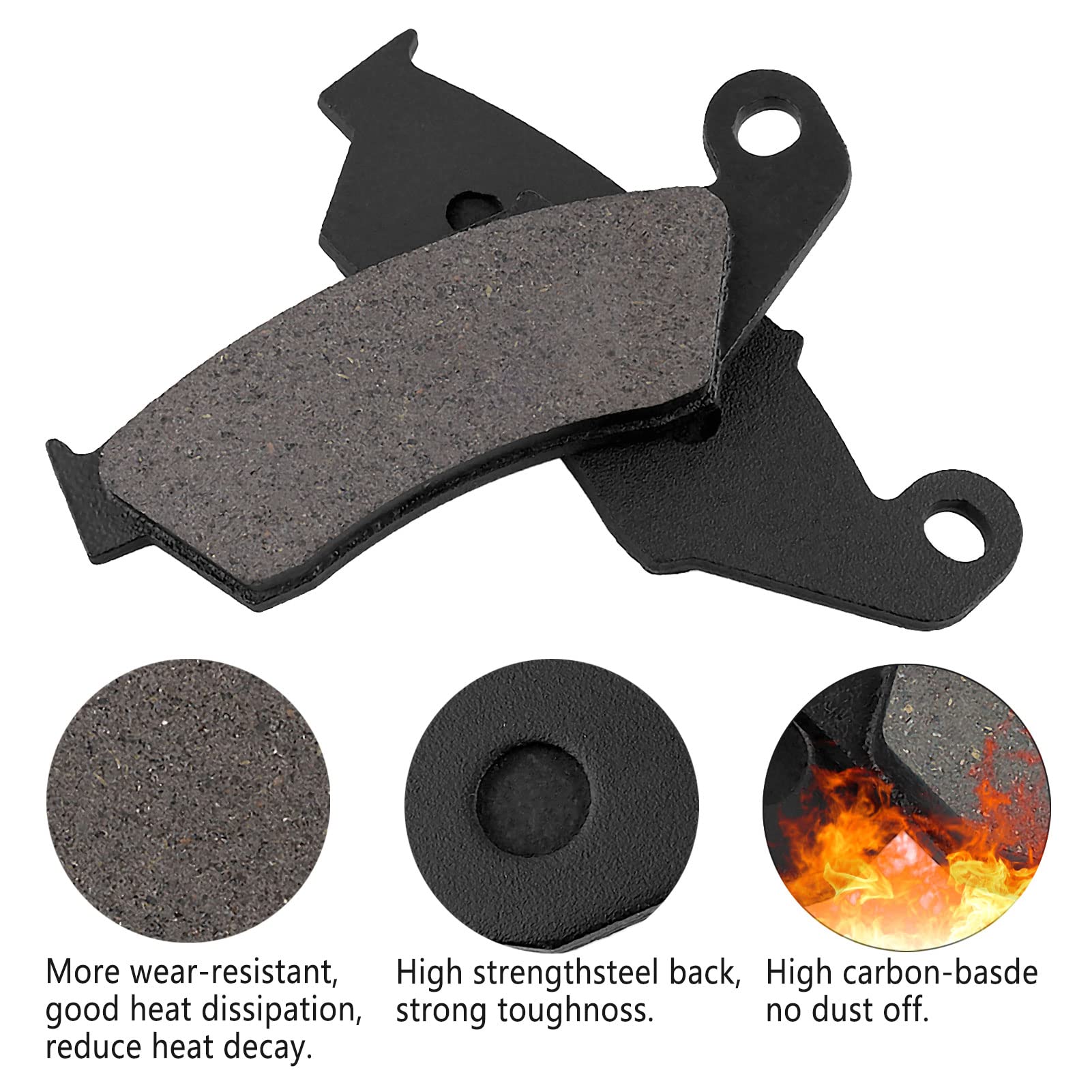 SOLLON Brake Pads Front and Rear for Honda CR125R 2002-2007, CR250R 2002-2007, CRF250R/CRF250X 2004-2017, CRF450RX 2017, CRF450X