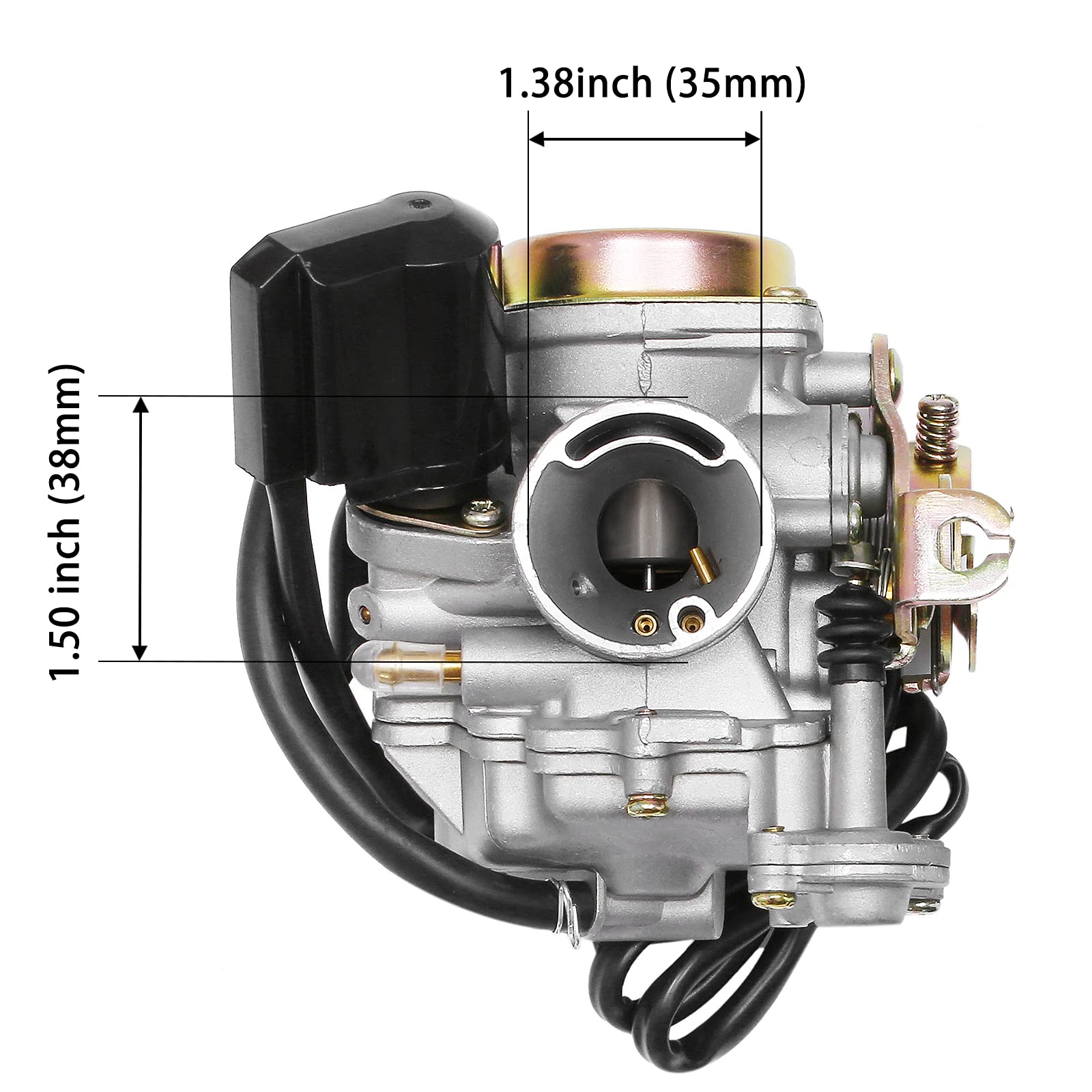 ATRACYPART GY6 50cc Carburetor PD18J 18mm for 4 Stroke 49cc 50cc 80cc Moped Engine with Intake Manifold, Fuel