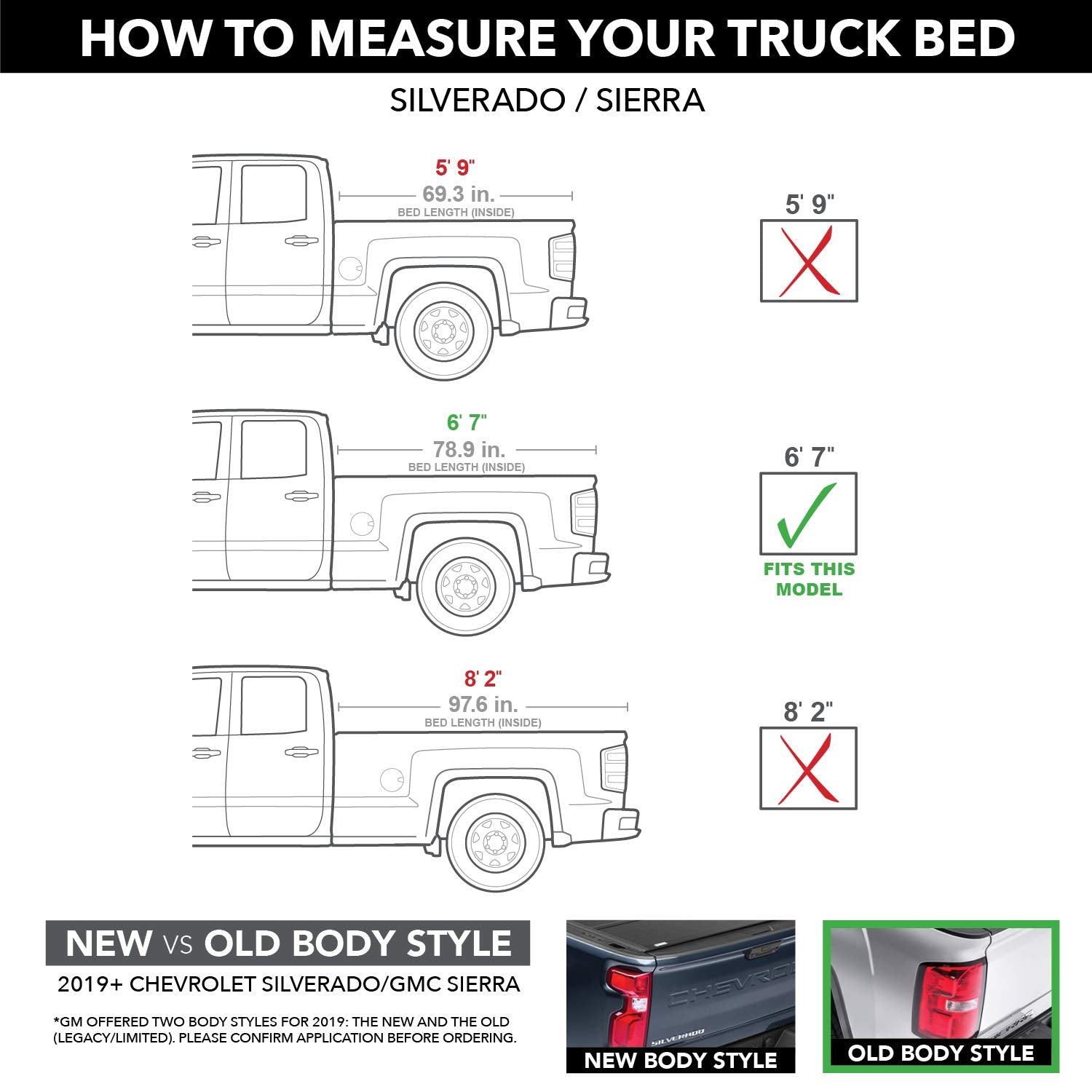 Gator Etx Soft Tri-Fold Truck Bed Tonneau Cover | 59110 | Fits 2014 - 2018, 2019 Ltd/Lgcy Chevy/Gmc Silverado/Sierra 1500 6' 7''