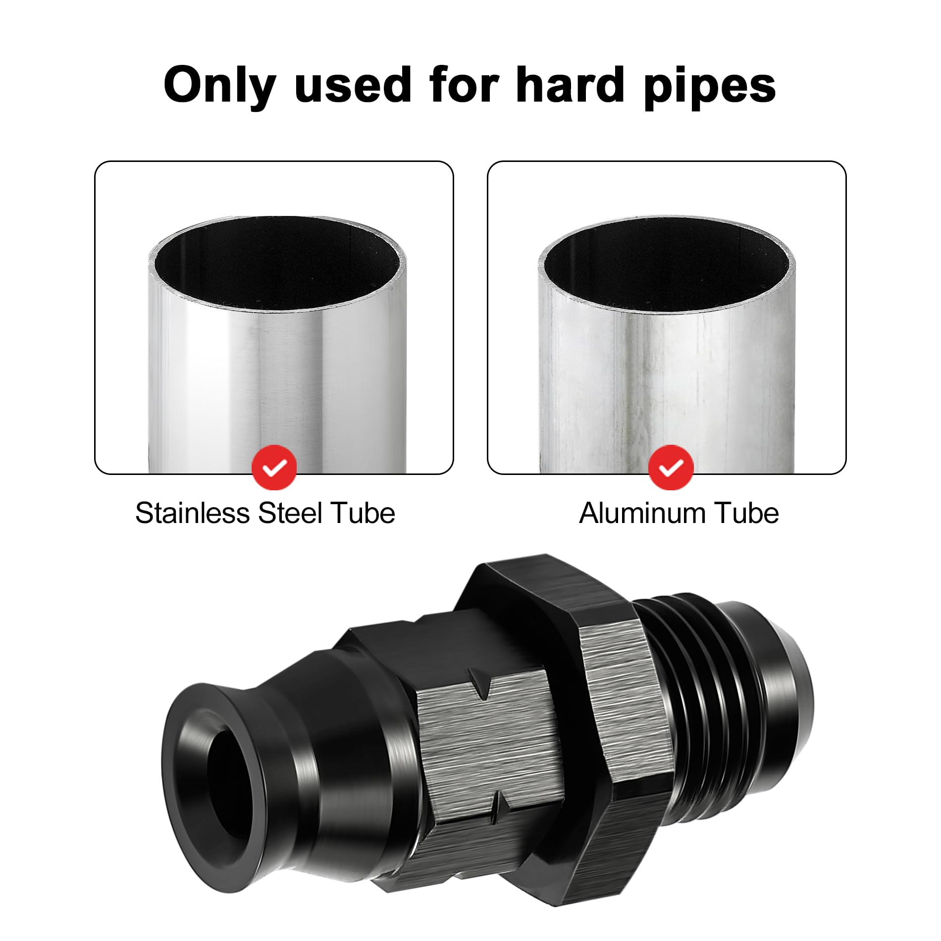 Evil Energy 6An Male To 1/4 Hardline Compression Fitting Adapter Aluminum Black
