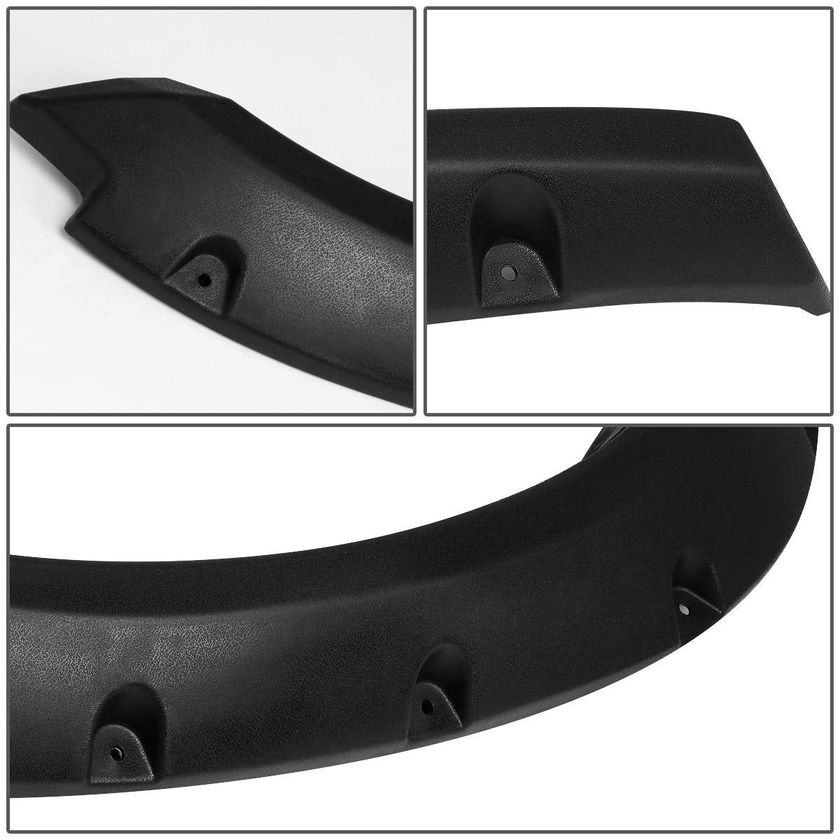 DNA MOTORING Pocket-Riveted Design Wheel Fender Flares Compatible with 09-10 Dodge Ram 1500 11-18 Ram 1500 Fleetside Bed, Black,