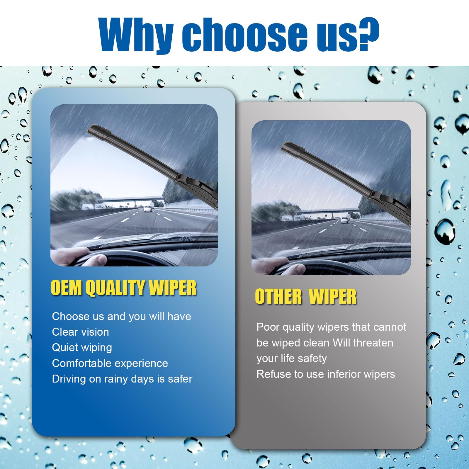 Hrsno 24''+20'' Wipers Replacement For Kia Sorento 2015-2011 Kia Soul 2023-2010 Toyota 4Runner 2023-2010 Camry 2011-2007 Gmc Aca