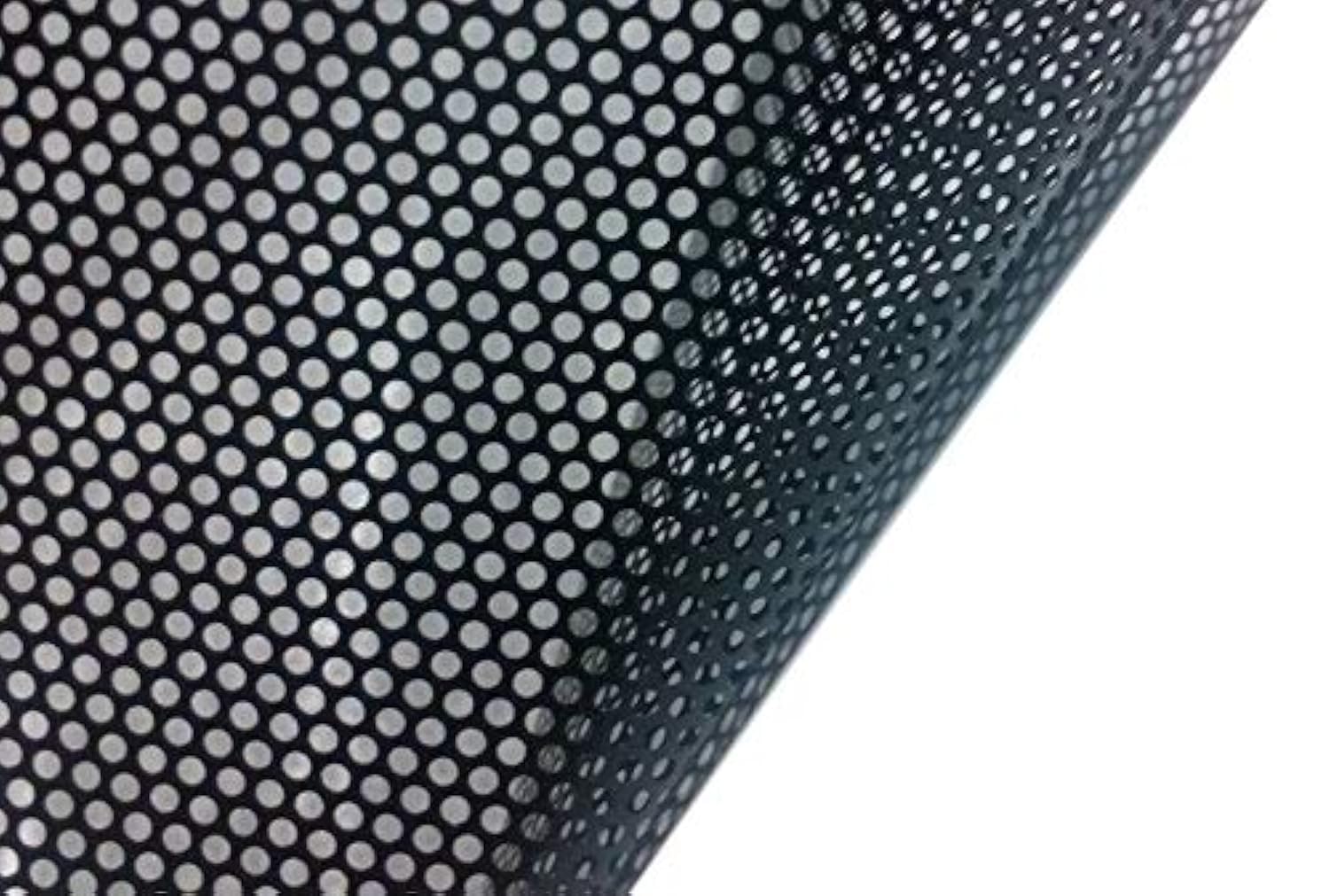 Vvivid One-Way Perforated Black Vinyl Privacy Window Film Adhesive Glass Wrap Roll (10Ft X 48 Inches)
