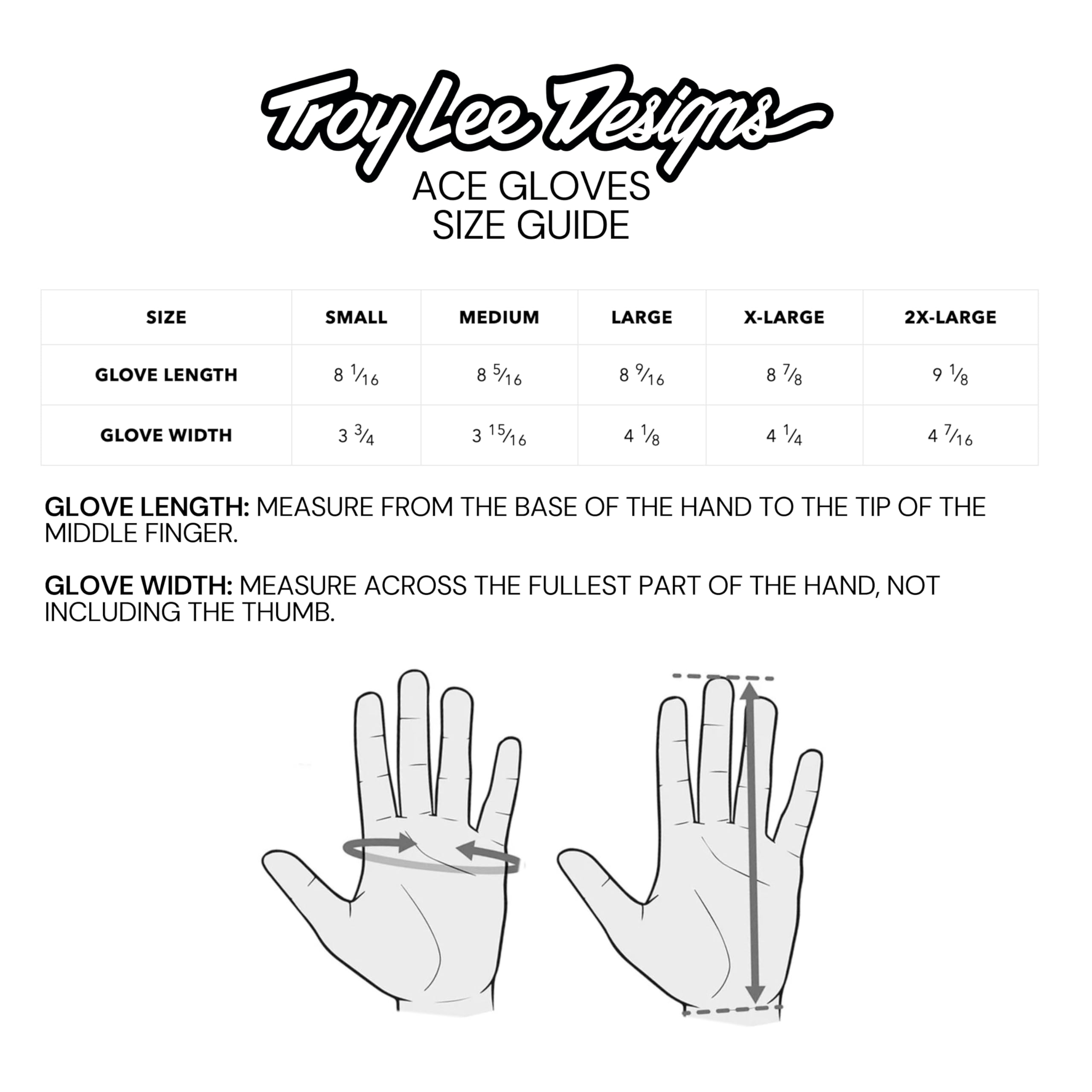 Troy Lee Designs Motocross Motorcycle Dirt Bike Racing Mountain Bicycle Gloves, ACE 2.0 Glove; Black LG